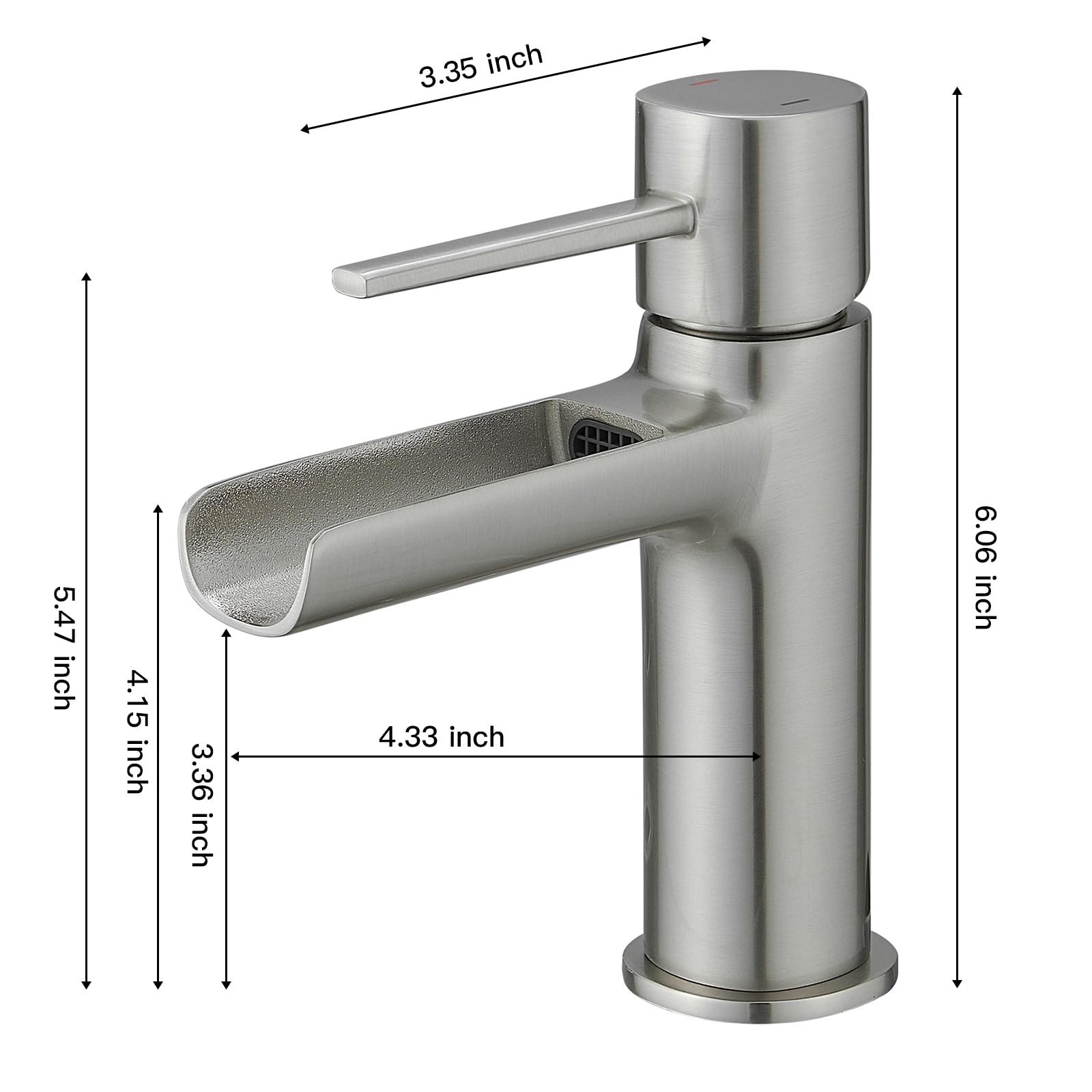 BWE Waterfall Single Handle Single Hole Bathroom Faucet Bathroom Drip-Free Vanity RV Sink Faucet