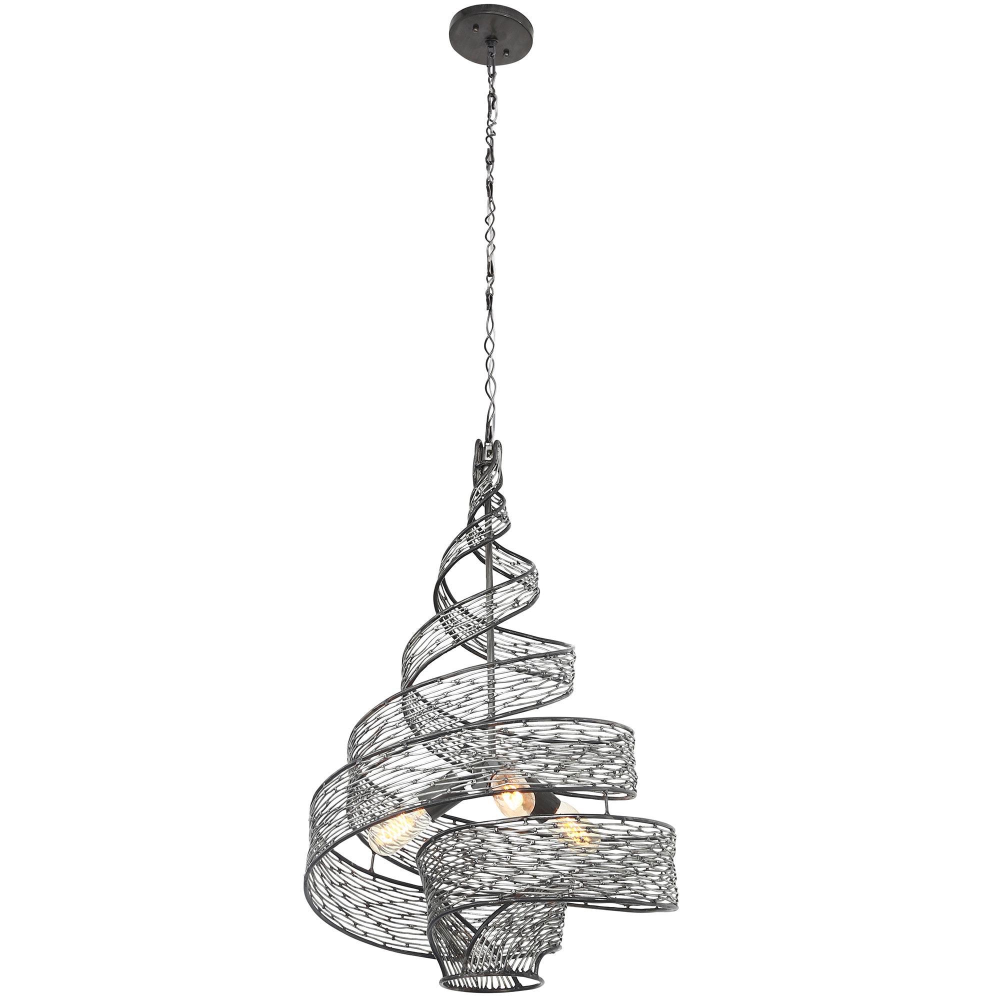 240P03SL-Varaluz Lighting-Flow - Three Light Medium Pendant-Steel Finish
