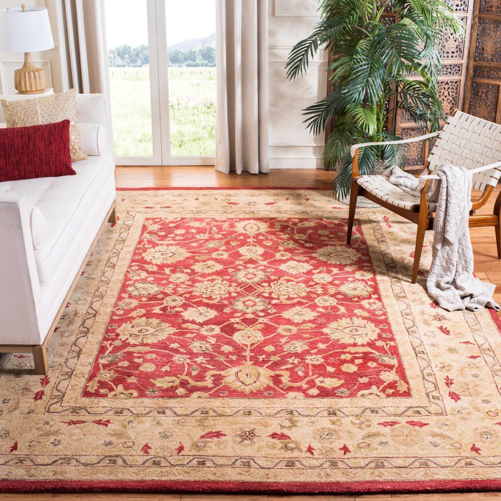 Anatolia AN522 Hand Tufted Indoor Area Rug - Red/Ivory - 5'x8' - Safavieh