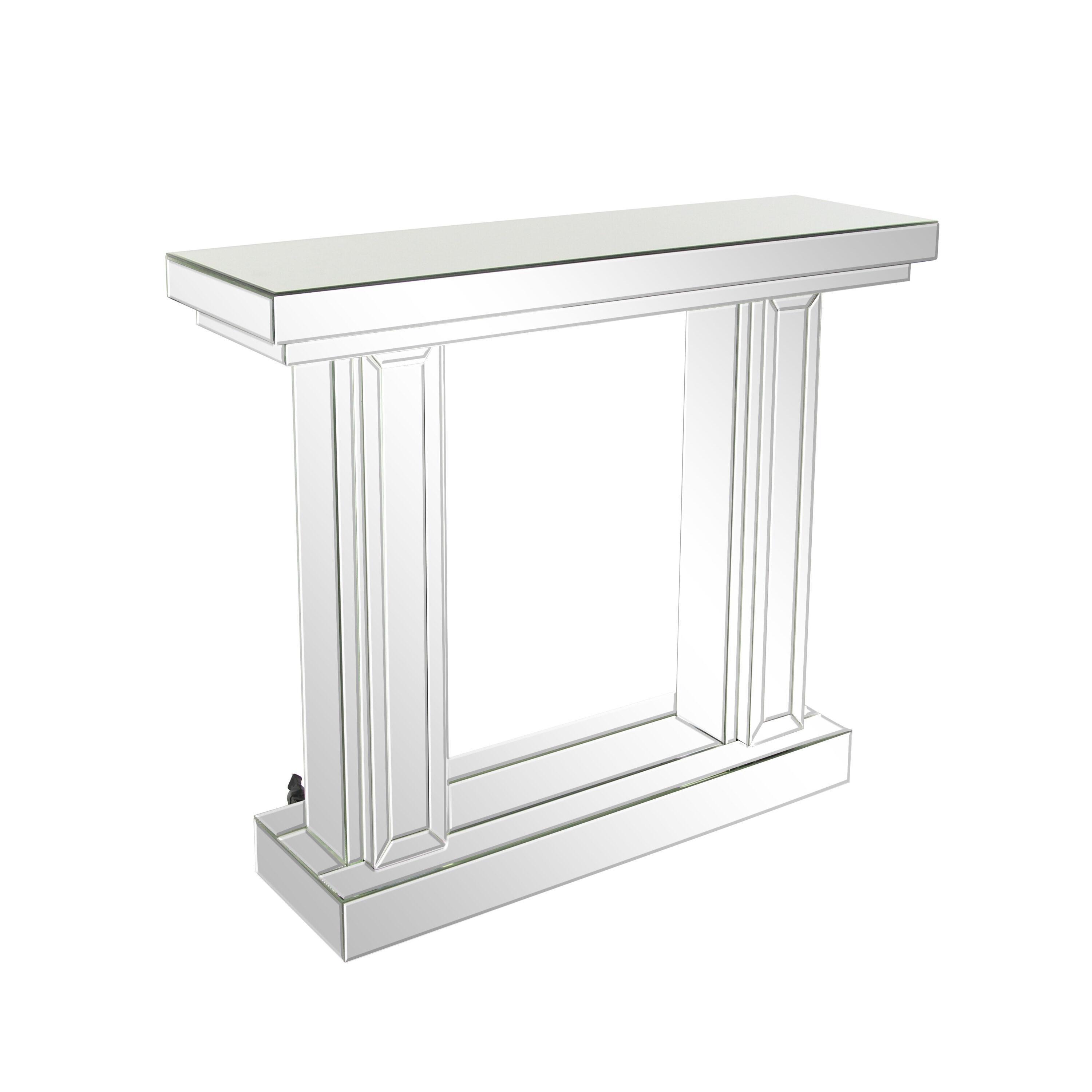 Glam Wood Console Table Silver - Olivia & May: Mirrored, Fixed Shelf, Indoor Use