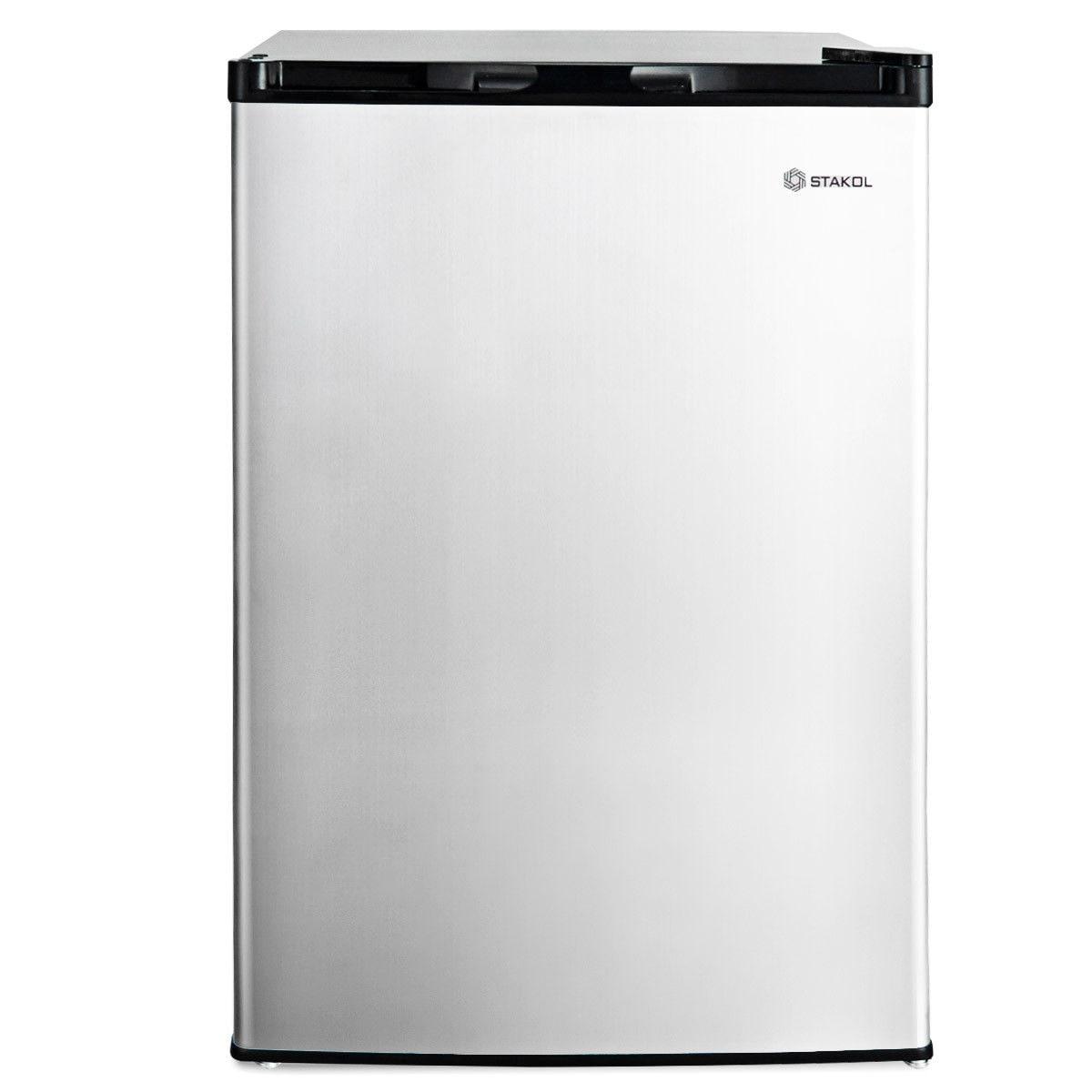 STAKOL 3 cu.ft. Compact Upright Freezer w/Single Stainless Steel Door Removable Shelves