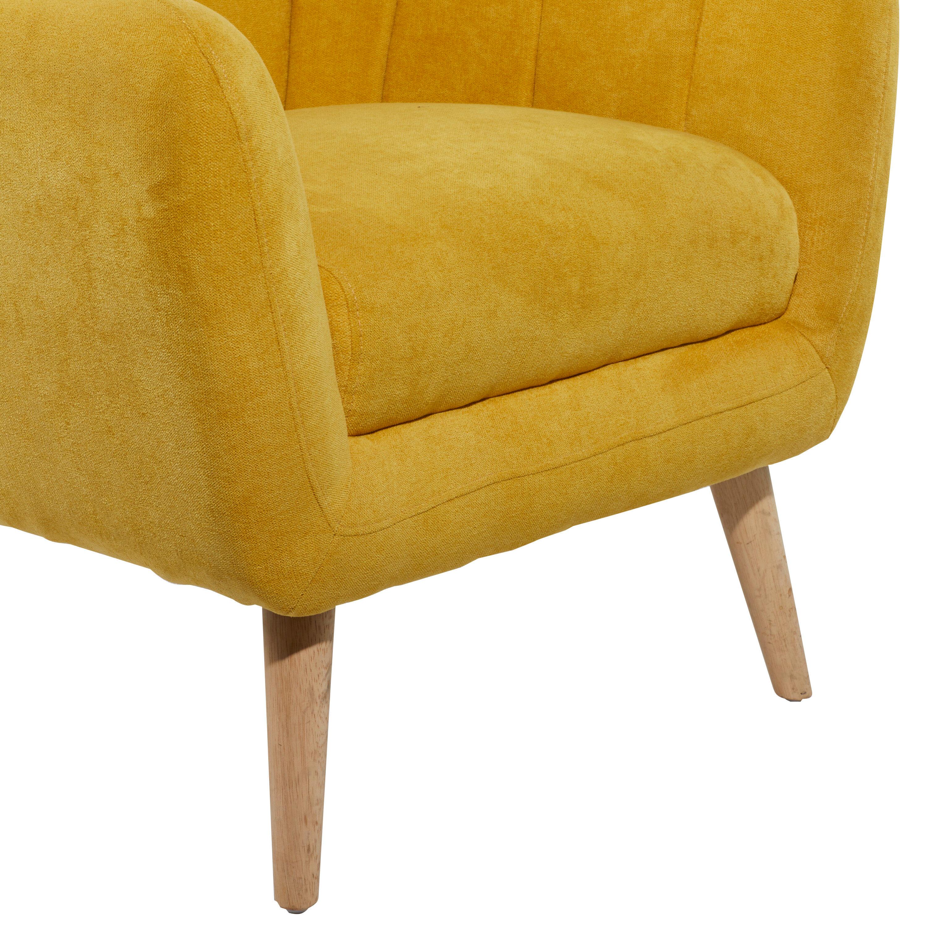 32" x 30" Modern Fabric Accent Chair Yellow - Olivia & May