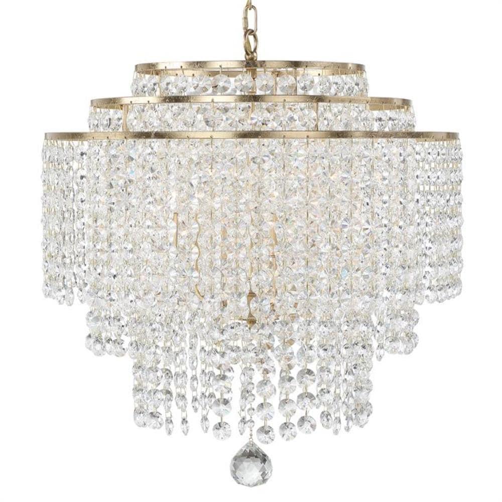 Crystorama Lighting Gabrielle 6 - Light Chandelier in  Antique Gold