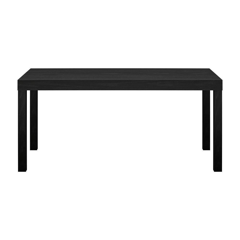 Parsons Black Oak Rectangular Coffee Table with Metal Frame