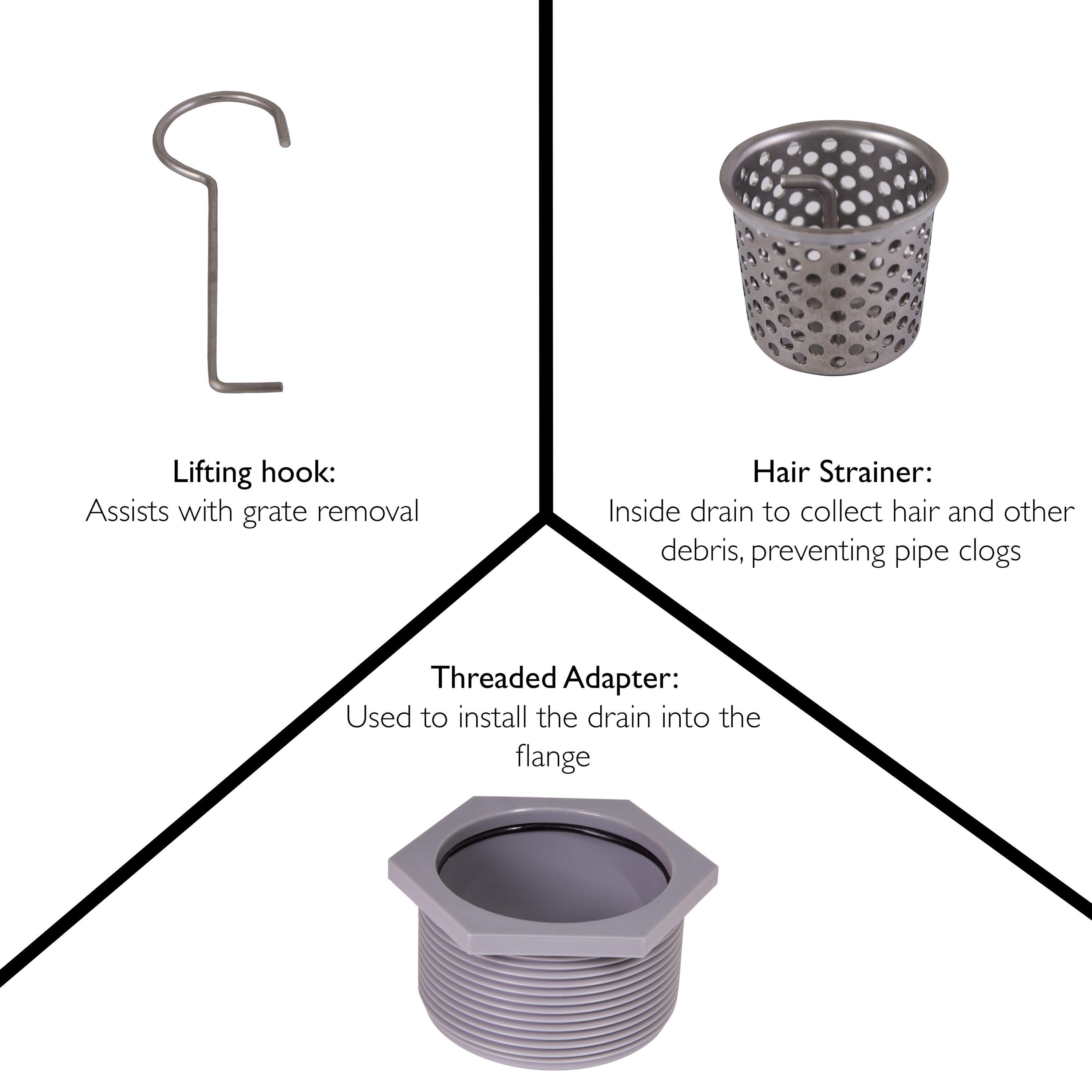 Design House 542852-SS Grid Shower Drain