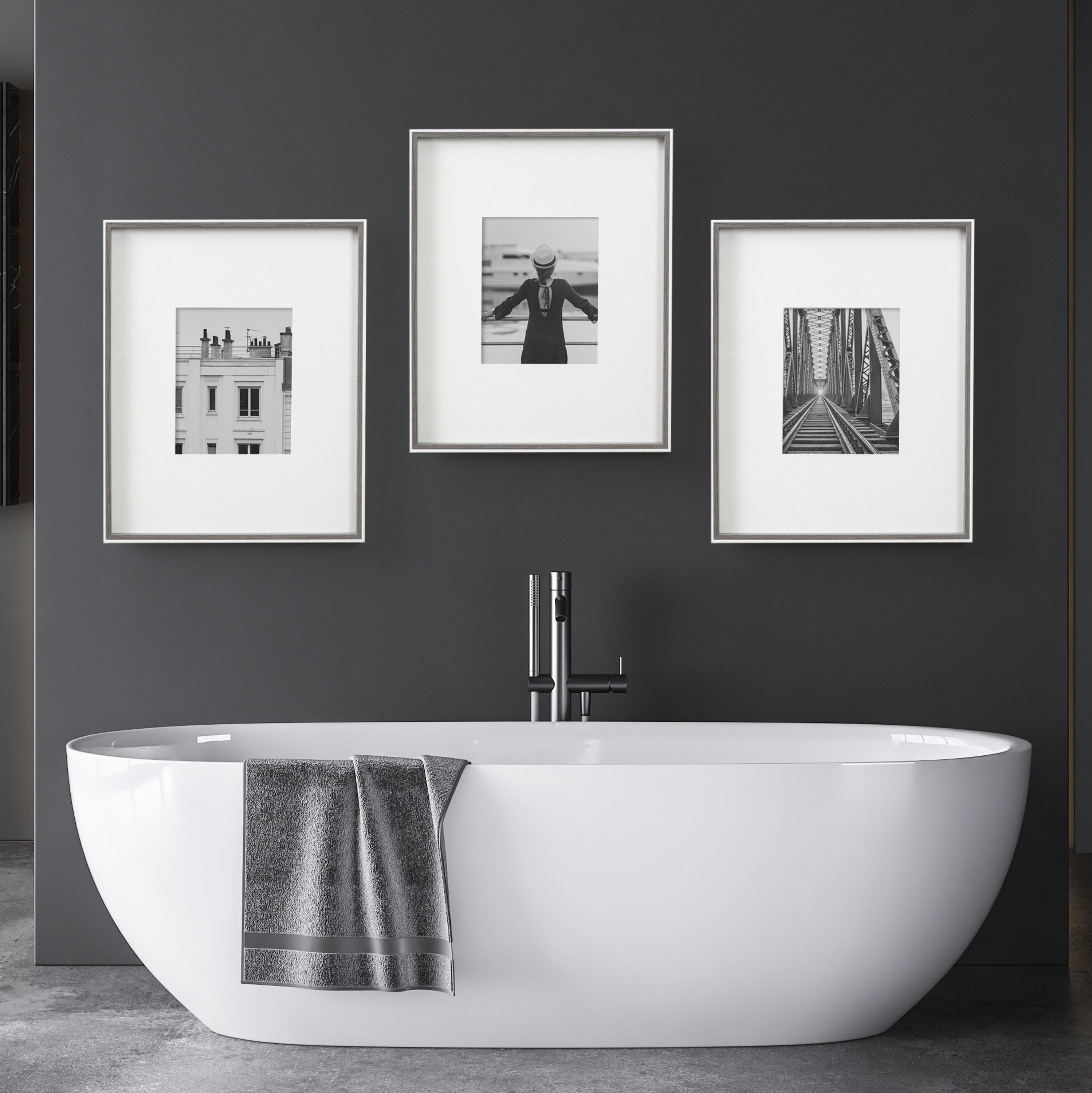 Kate & Laurel All Things Decor (Set of 3) 16"x20" Matted to 8"x10" Gibson Photo Frames Gray/White