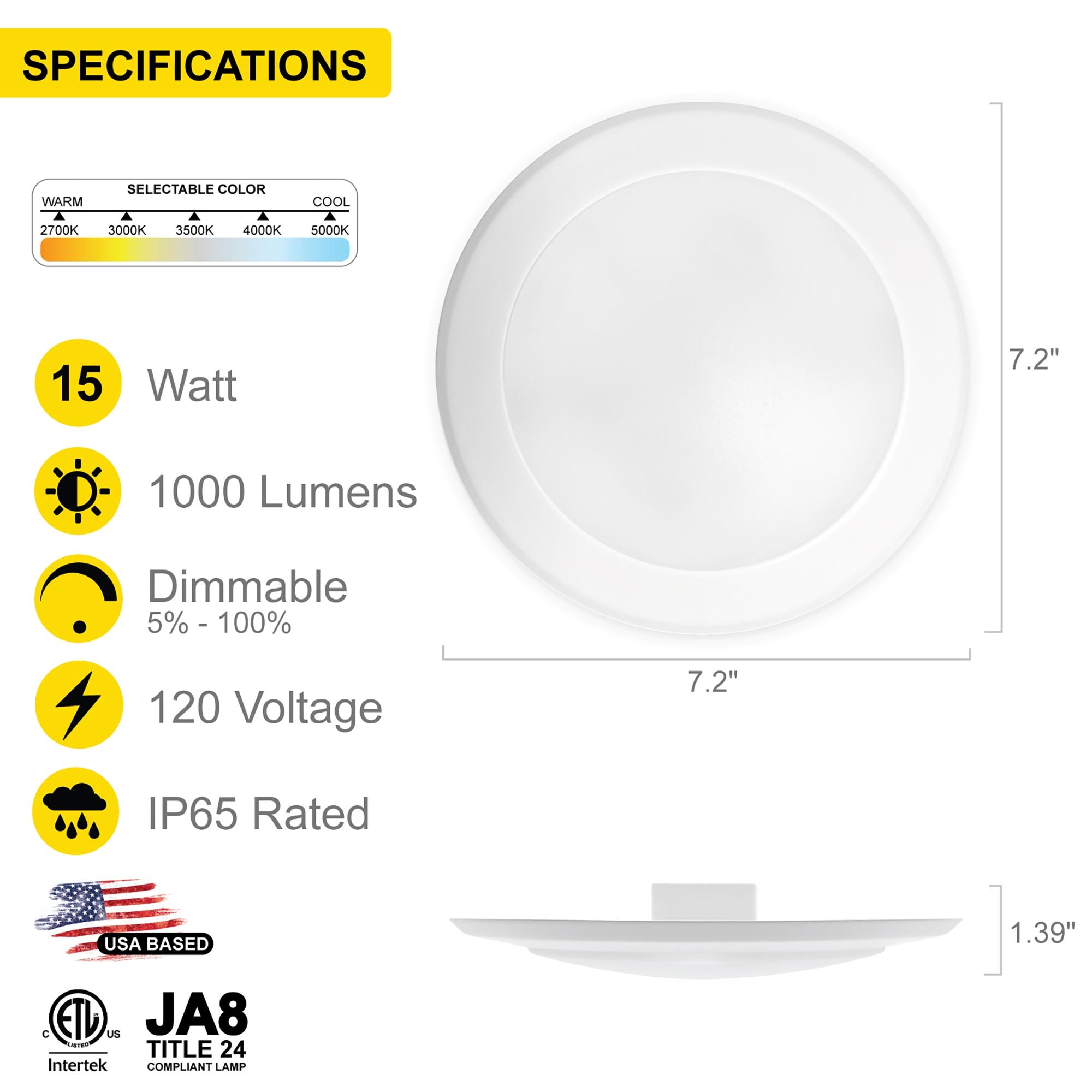NUWATT 5/6 in. 5CCT Selectable Remodel 15W Retrofit Disk Light E26 Base LED Recessed Lighting Kit 6PK NW-R-DSK-6-15W-5CT-6P