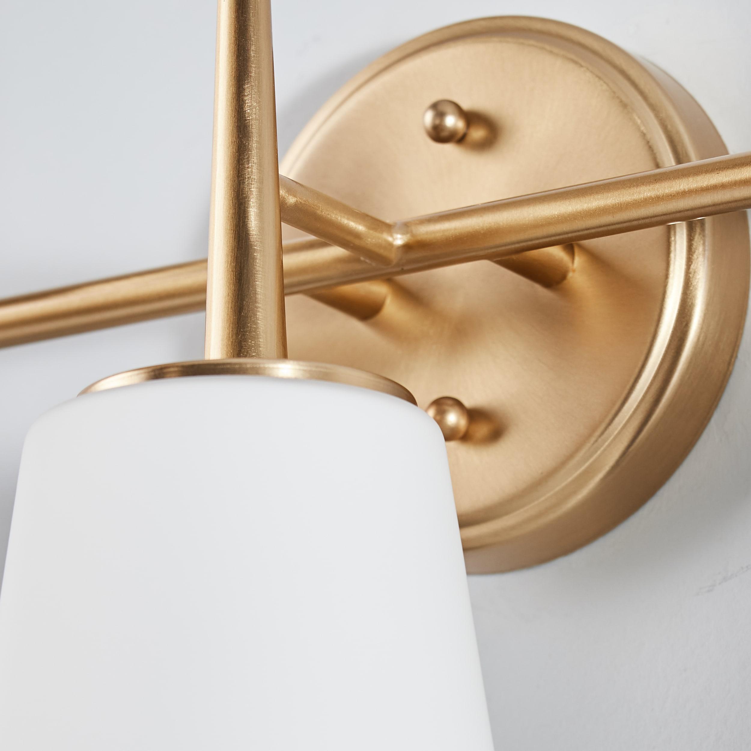 Driscoll Satin Brass 3-Light Wall Sconce with Opal Glass Shade