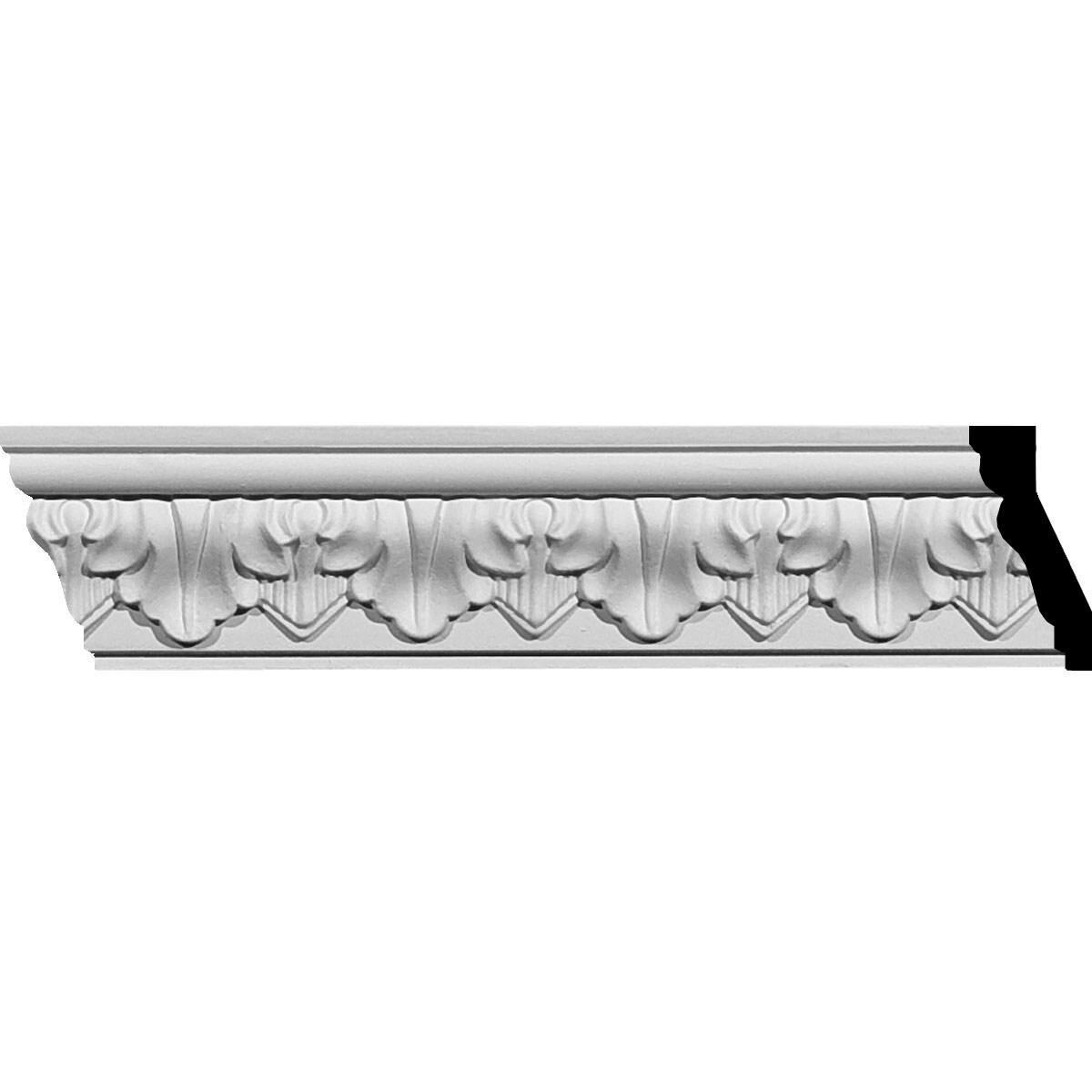 Ekena Millwork 2 5/8"H x 1 1/4"P x 2 7/8"F x 94 1/2"L Ashur Leaf Crown Moulding