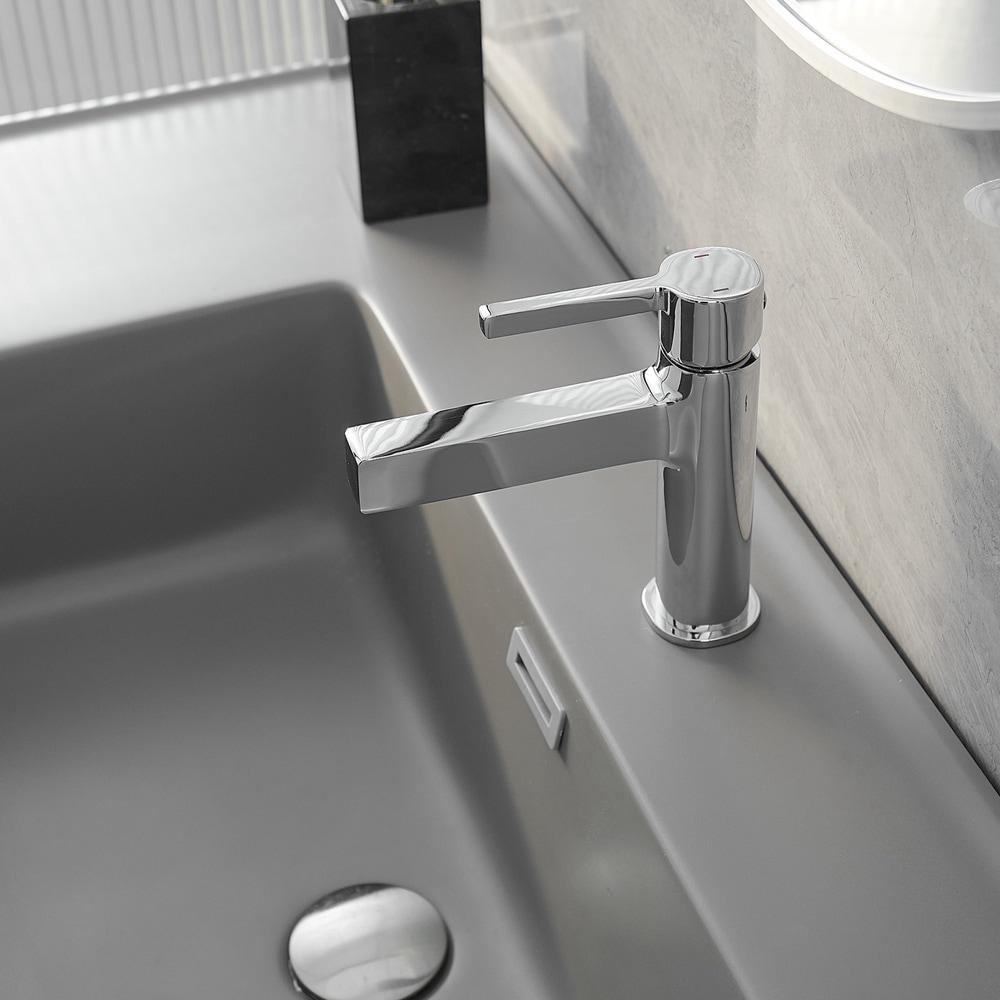 BWE Single Handle Single Hole Modern Bathroom Faucet Bathroom Drip-Free Vanity Sink Faucet