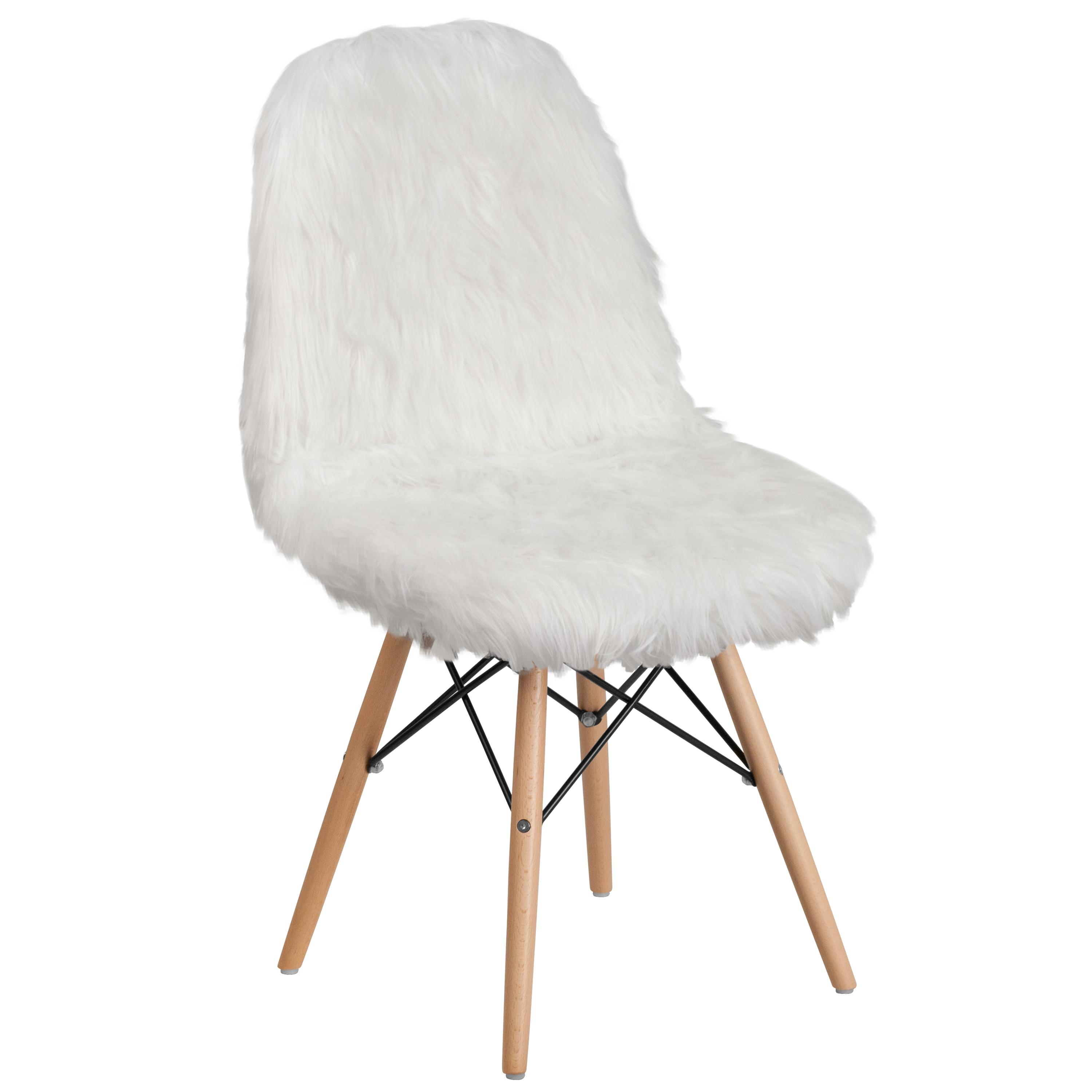 Flash Furniture Shaggy Dog White Accent Chair