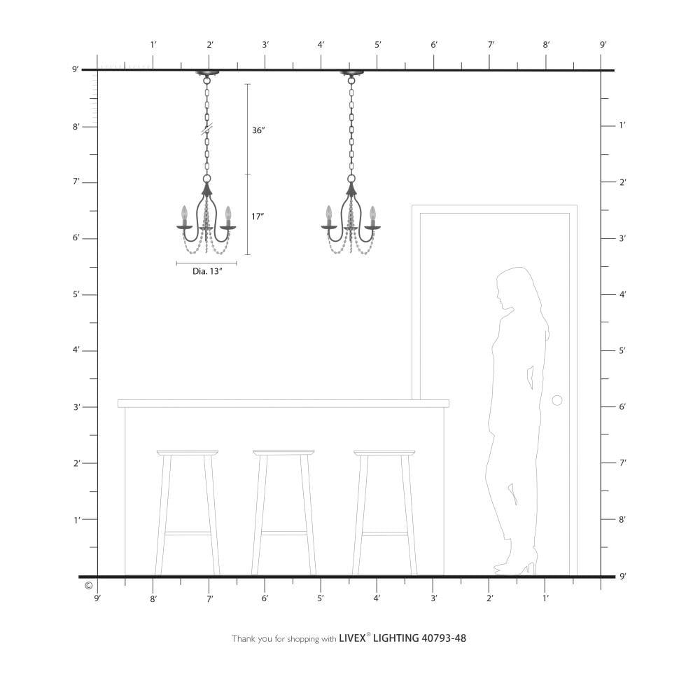 Livex Lighting Alessia 3 - Light Chandelier in  Antique Gold Leaf