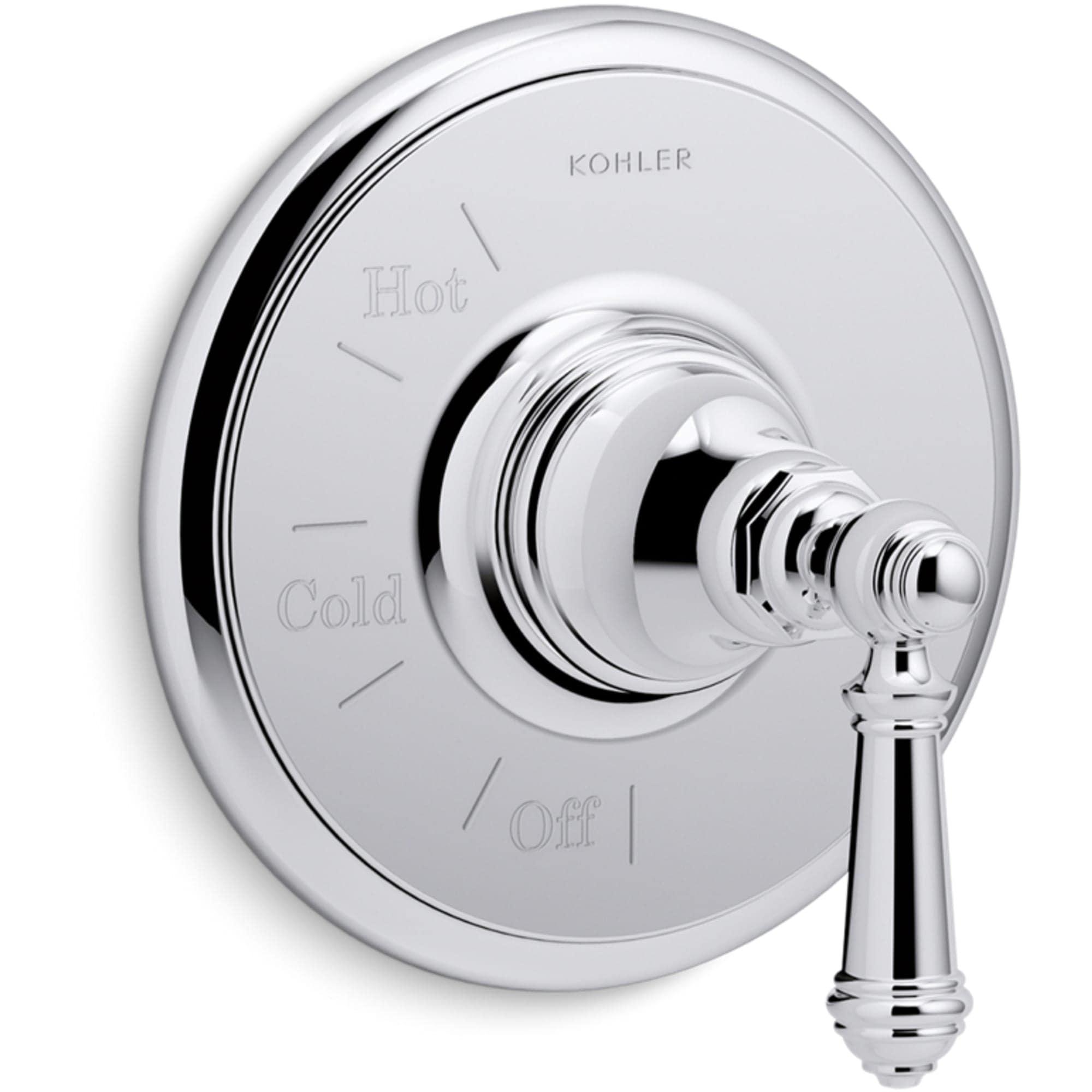 Artifacts Polished Chrome Single-Lever Wall-Mounted Bath Valve Trim