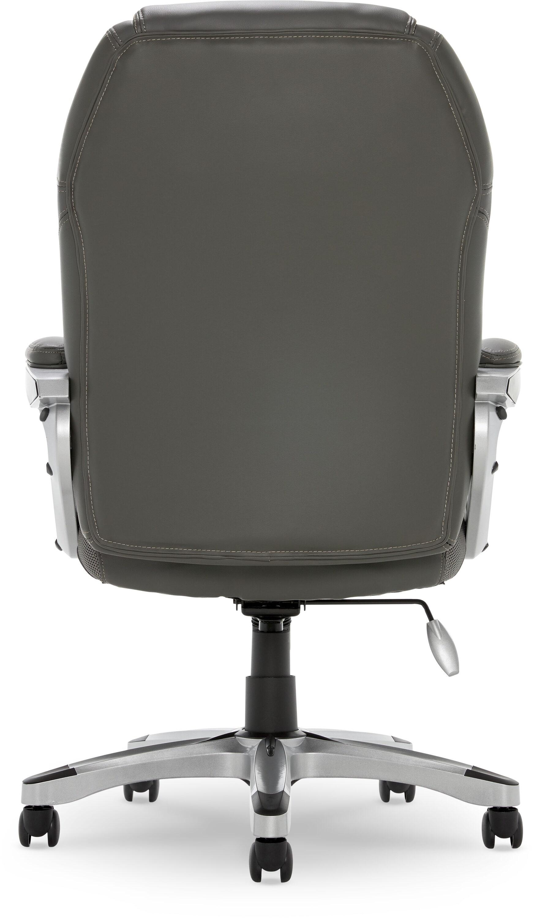 Amplify Executive Mesh Office Chair Seamless Light Gray - Serta: Ergonomic with Fixed Arms & Casters, Adjustable Height