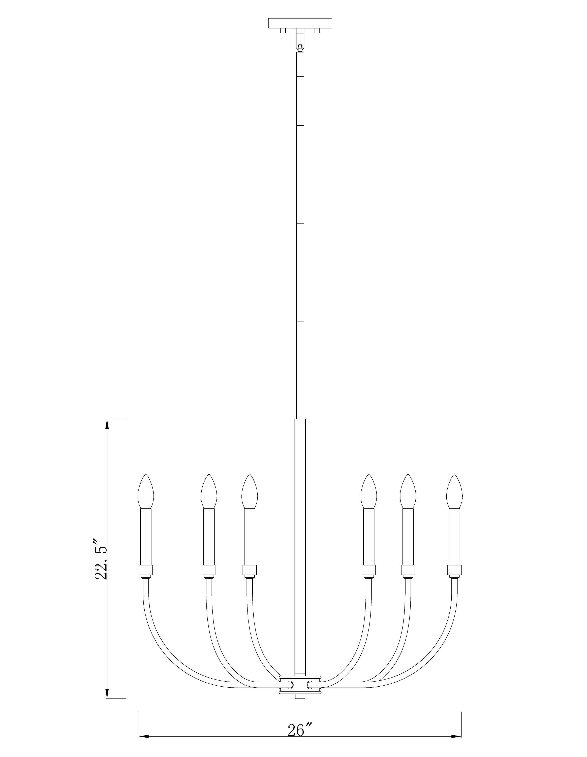 Z-Lite Haylie 6 - Light Chandelier in  Matte Black/Brushed Nickel