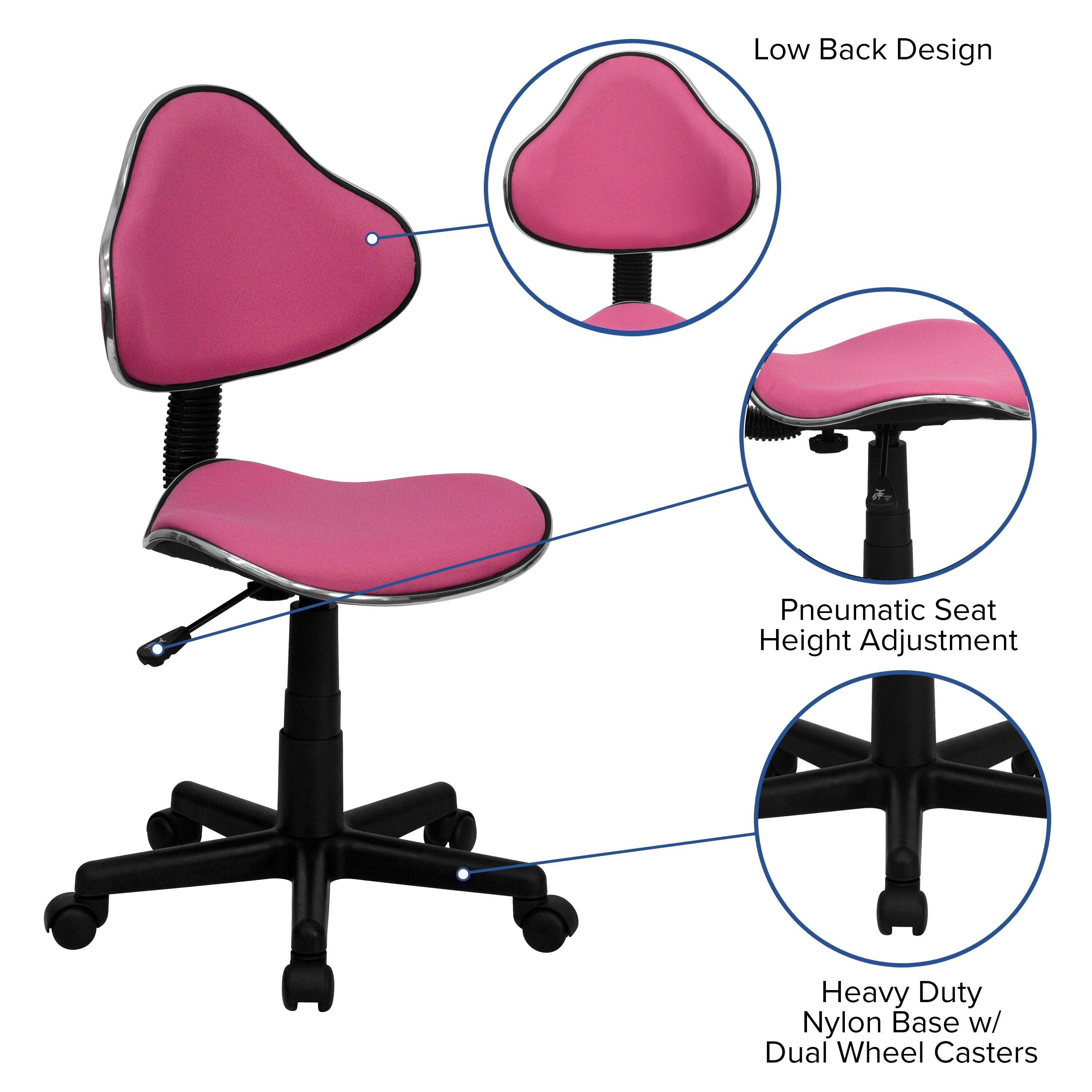 Flash Furniture Whitney Pink Fabric Swivel Ergonomic Task Office Chair