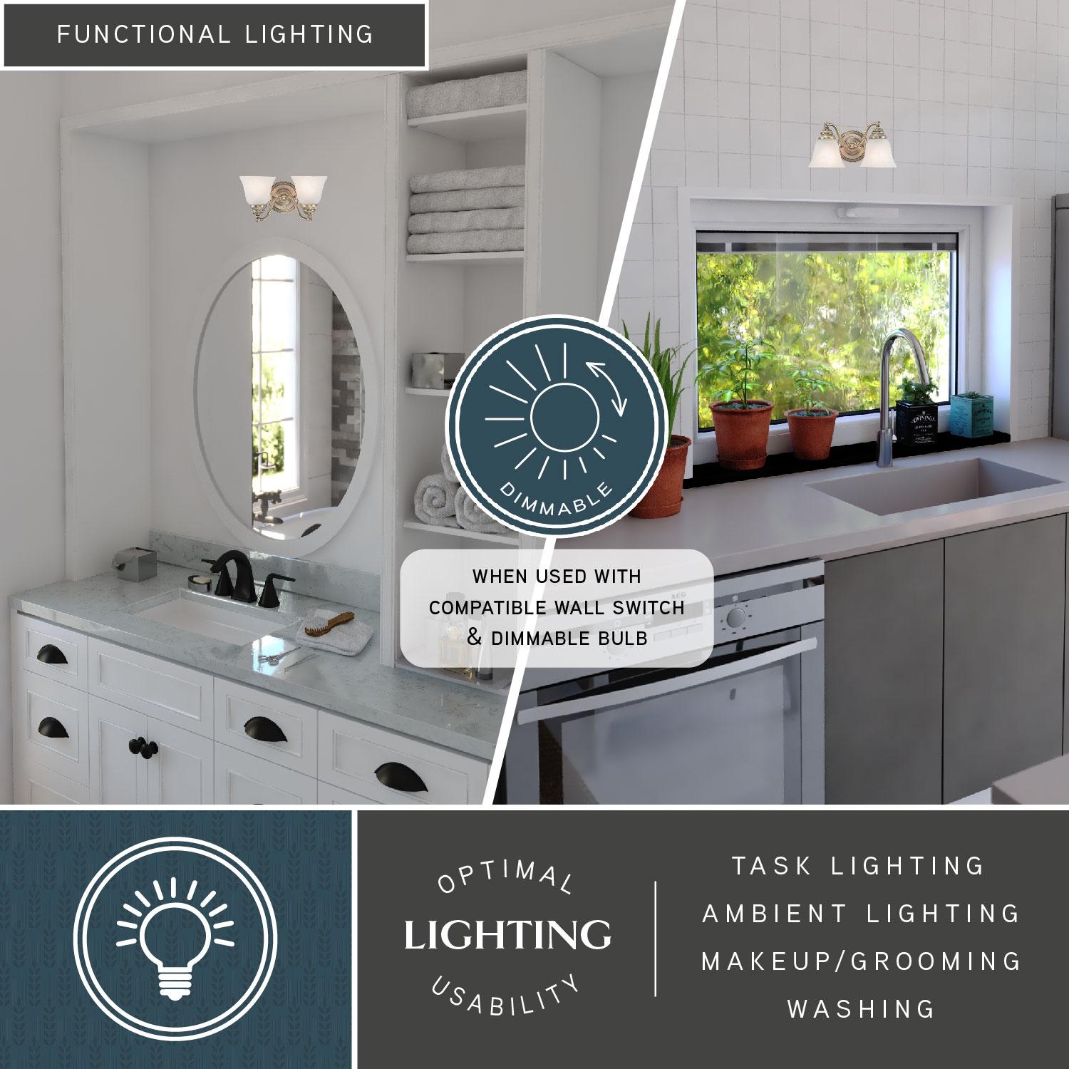 Vaxcel Standford 2 - Light Vanity in  Antique Brass