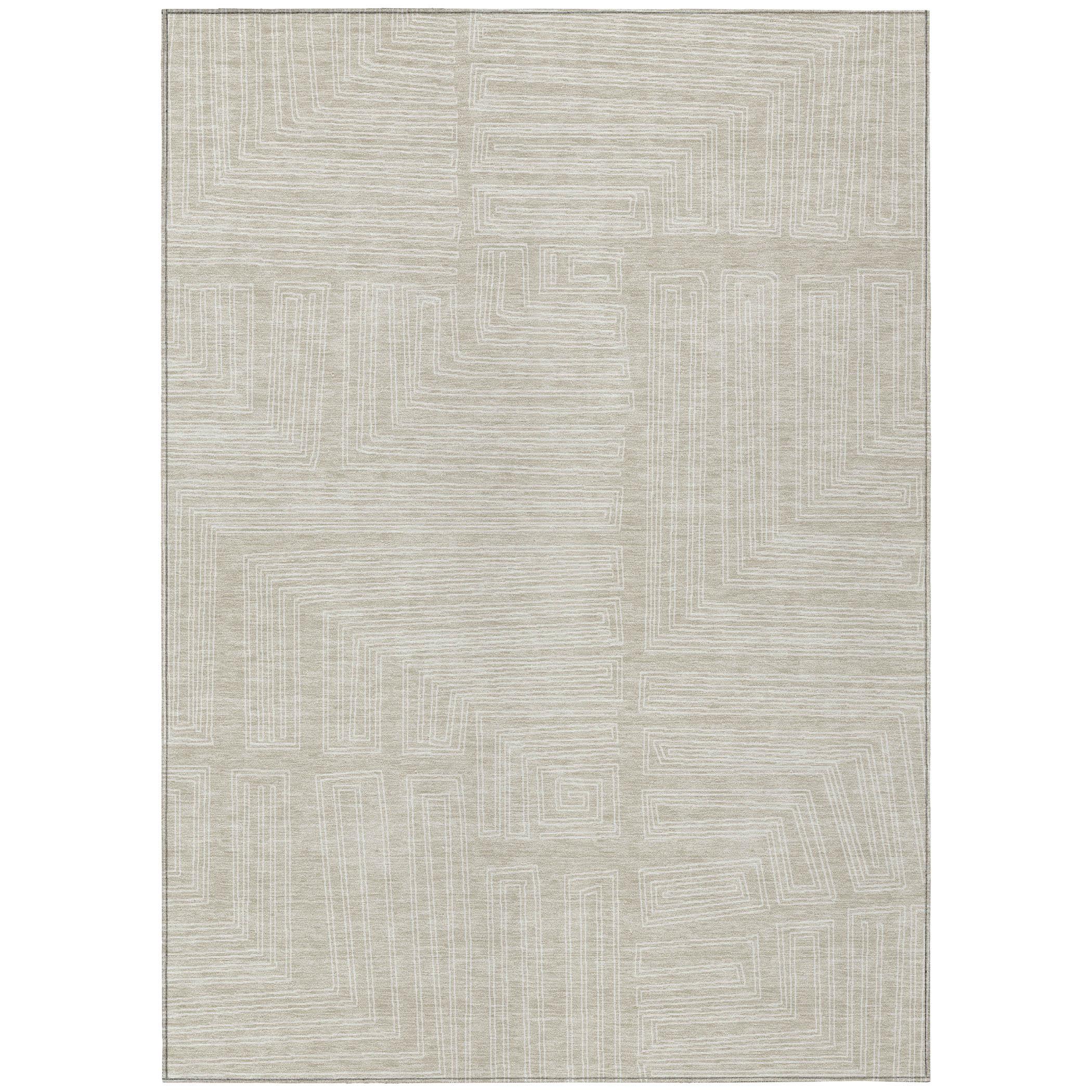 Machine Washable Indoor/Outdoor Chayden ACN1045 Beige Rug