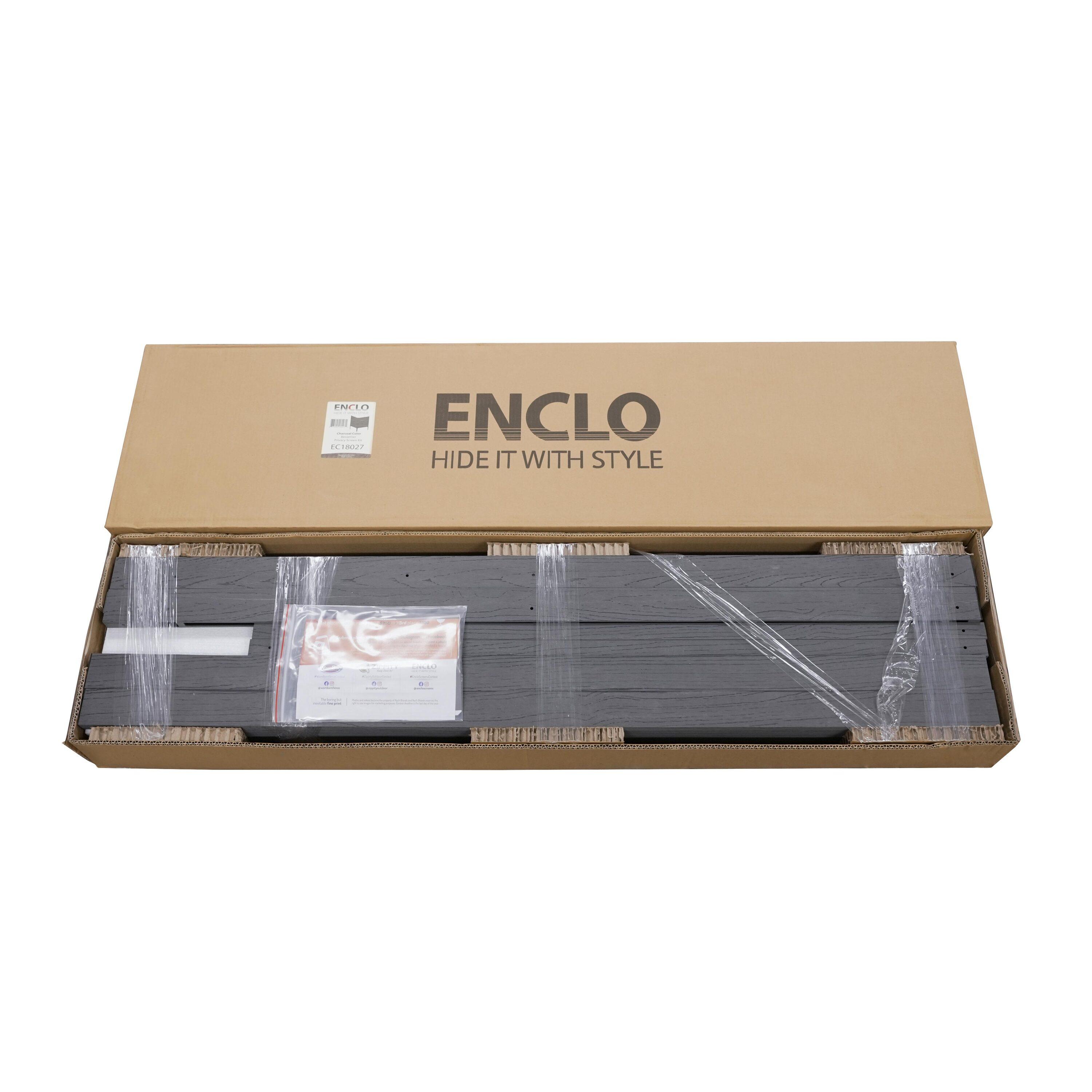 Enclo Enclo 4 ft H x 3.3 ft W Bessemer WoodTek Vinyl Charcoal Privacy Screen Kit (2 Panels)