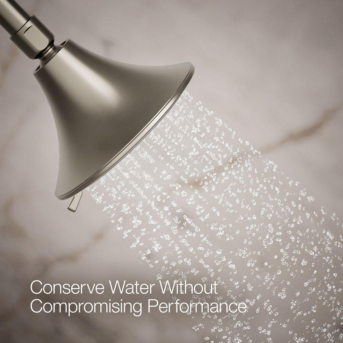Kohler Forte 1.75 gpm Multifunction Wall Mount Showerhead, Three Spray Settings, 5.5" High Pressure Spray Head