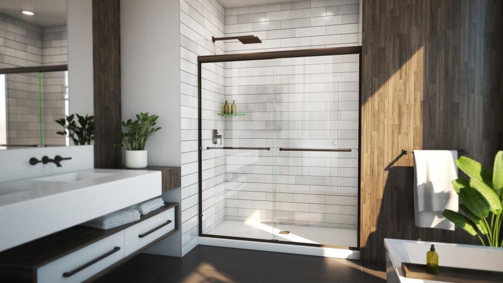Ese 66" W x 70.38" H Bypass Semi-Frameless Shower Door