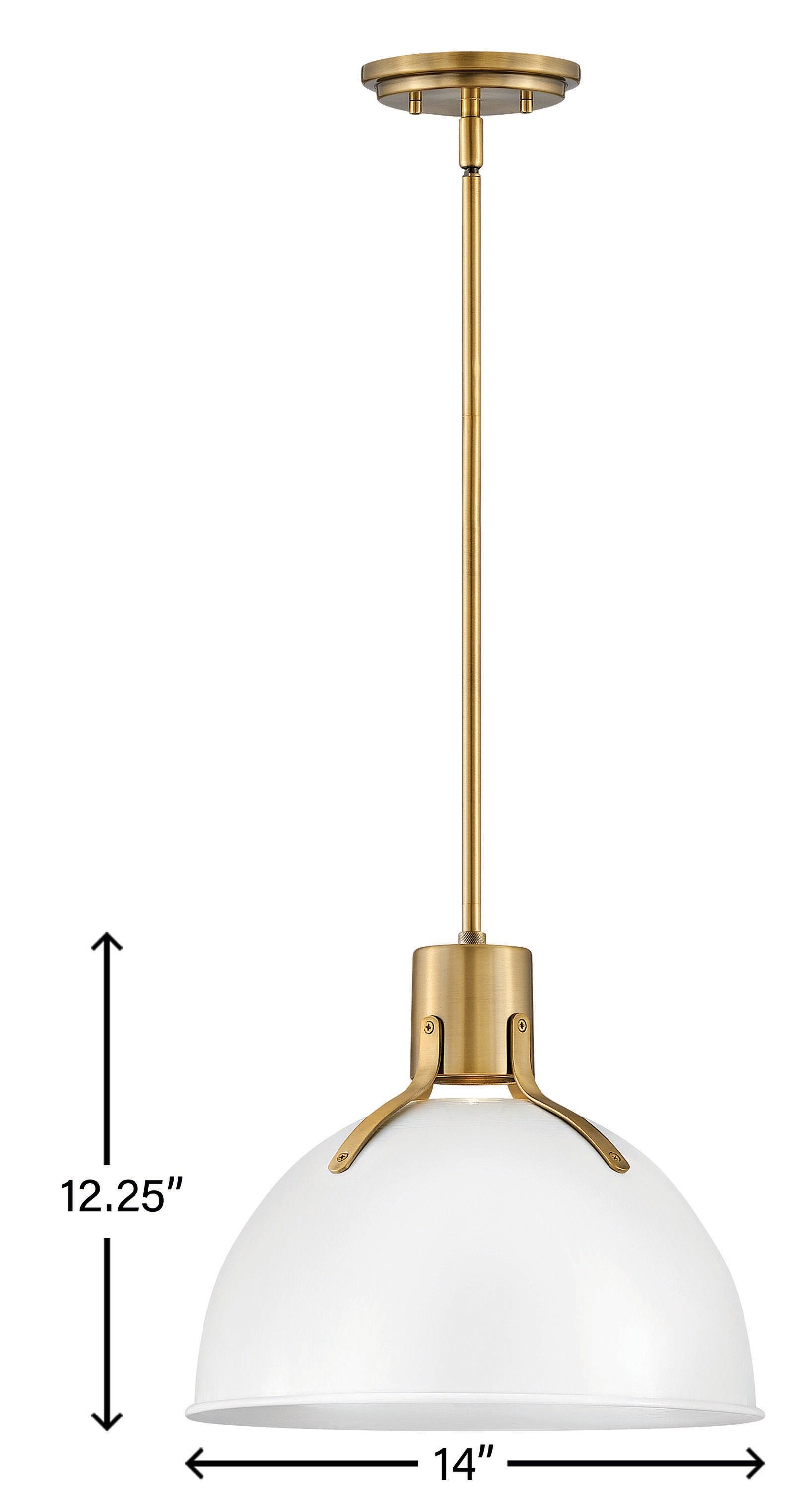 Argo Polished White 14" LED Bowl Pendant with Vintage Industrial Design