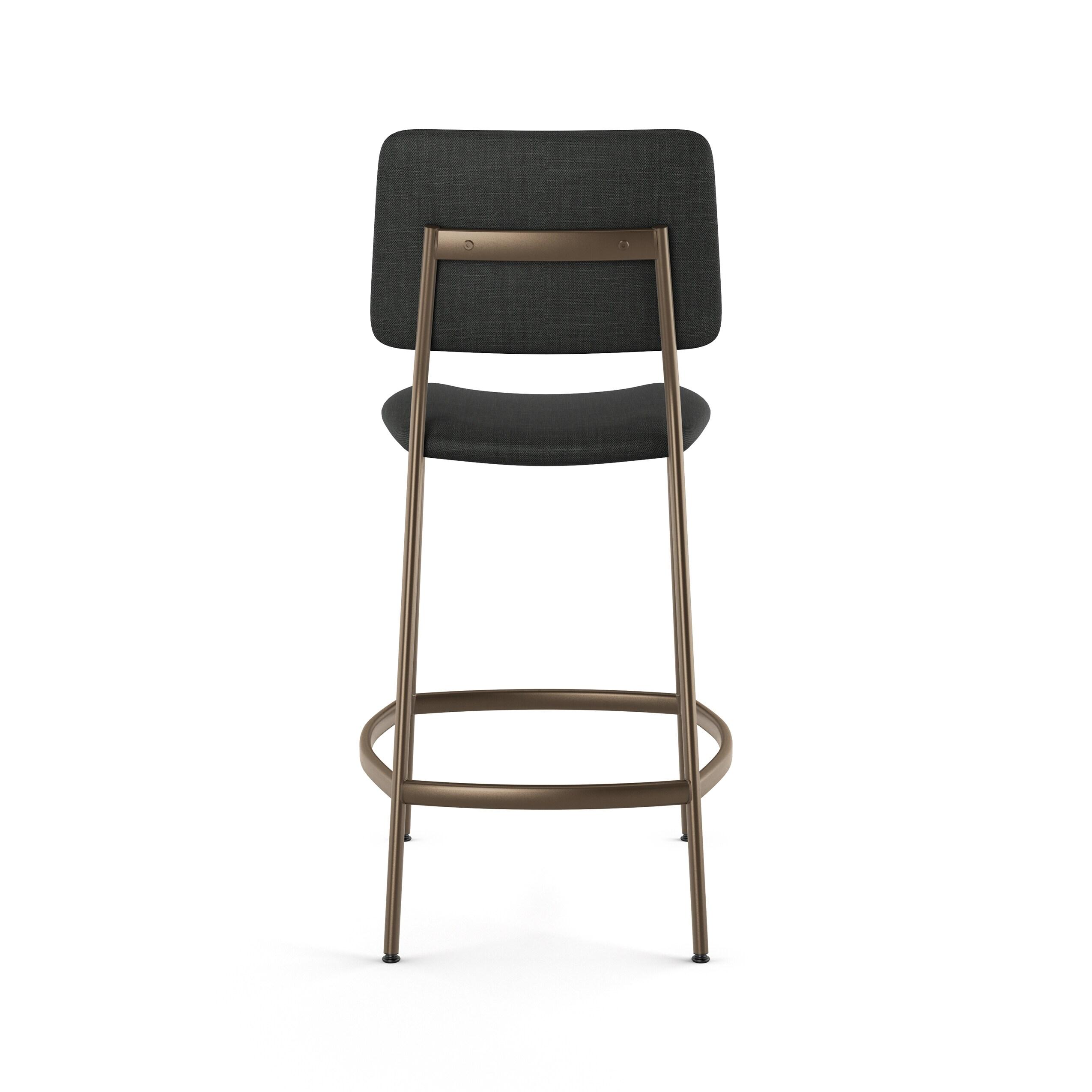 Sullivan 26" Chic Black Polyester and Bronze Metal Counter Stool