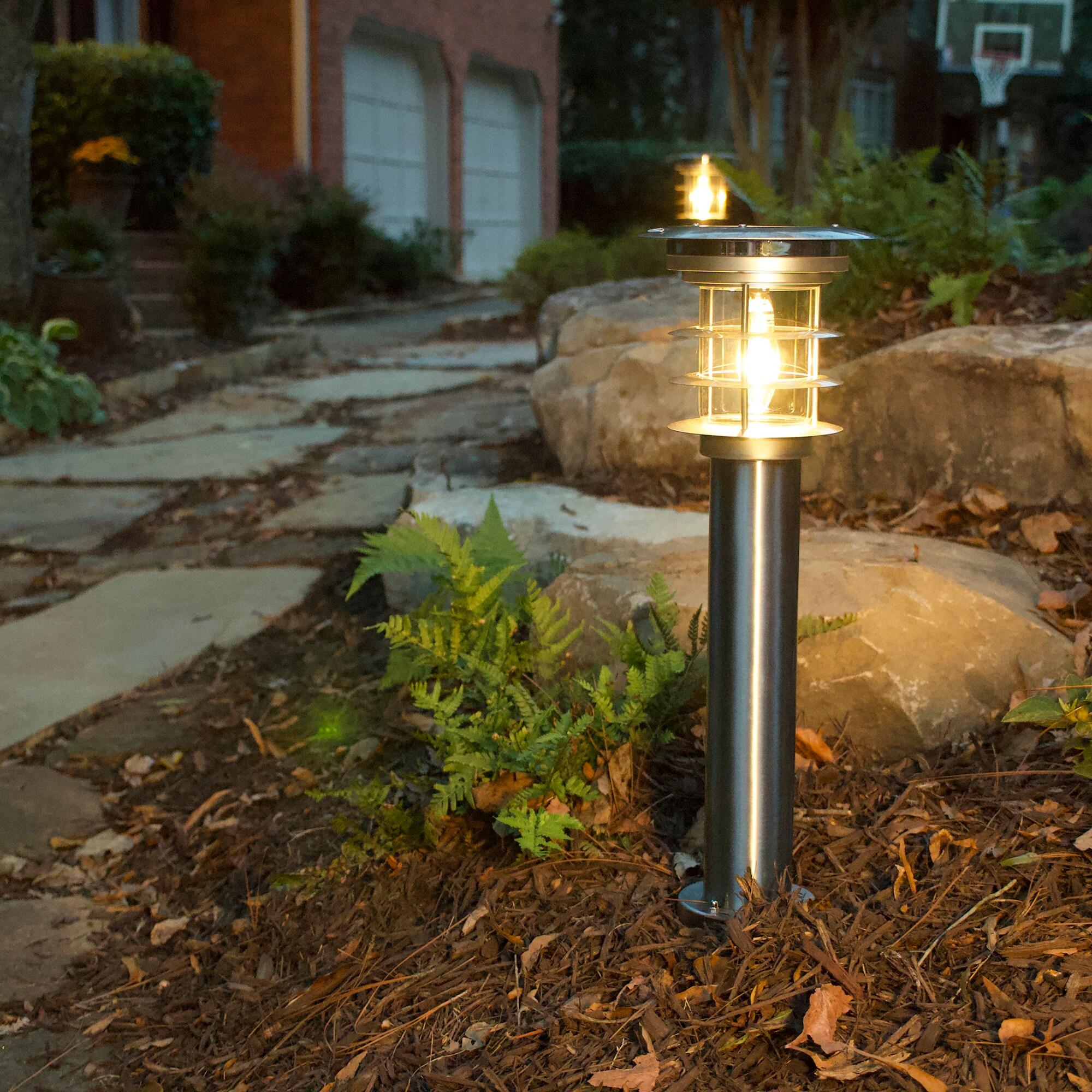 Gama Sonic Stainless Steel Solar Bollard Lamp with EZ Anchor