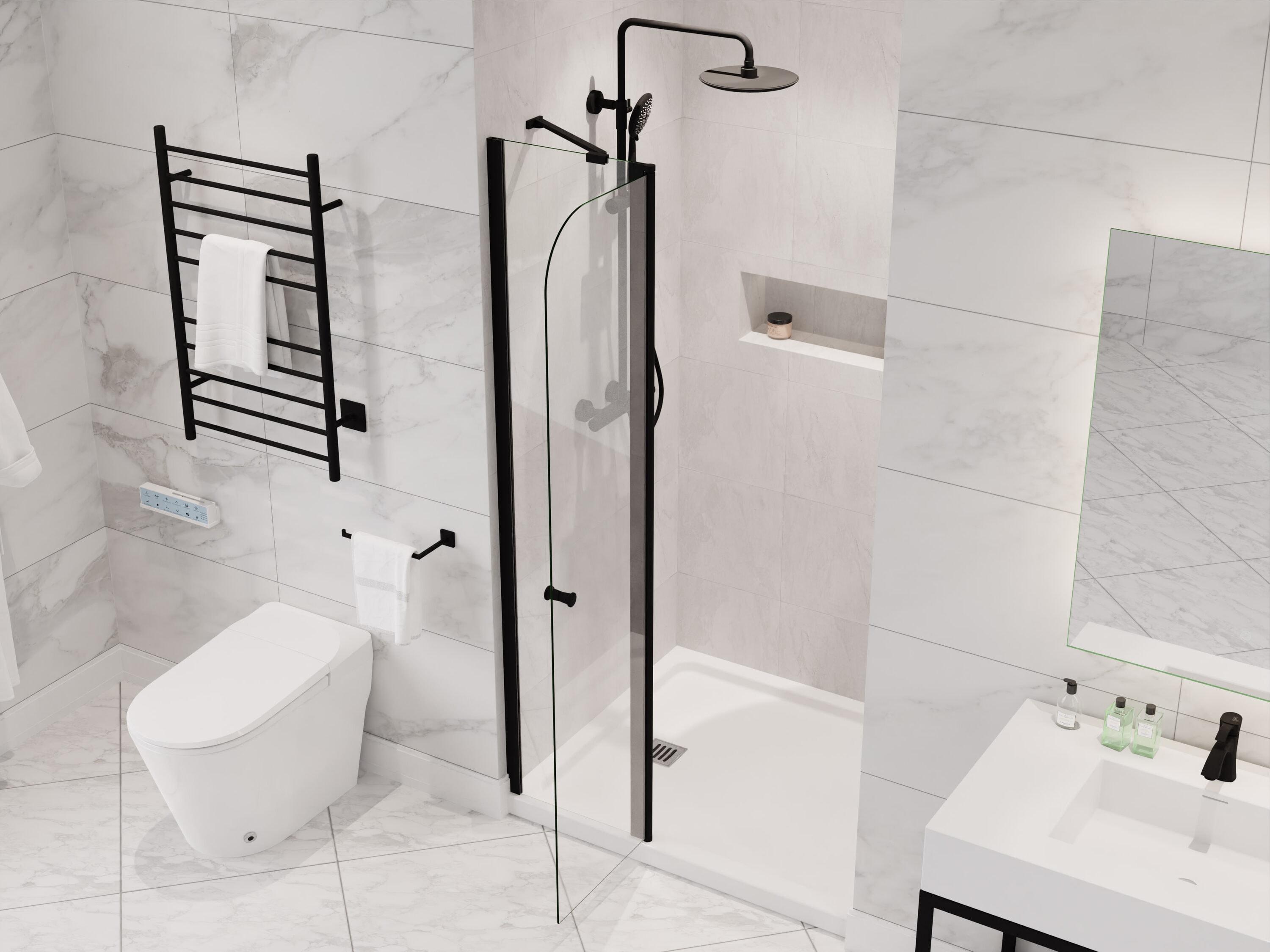 Anzzi 33.3” W x 72” H Frameless Shower Door