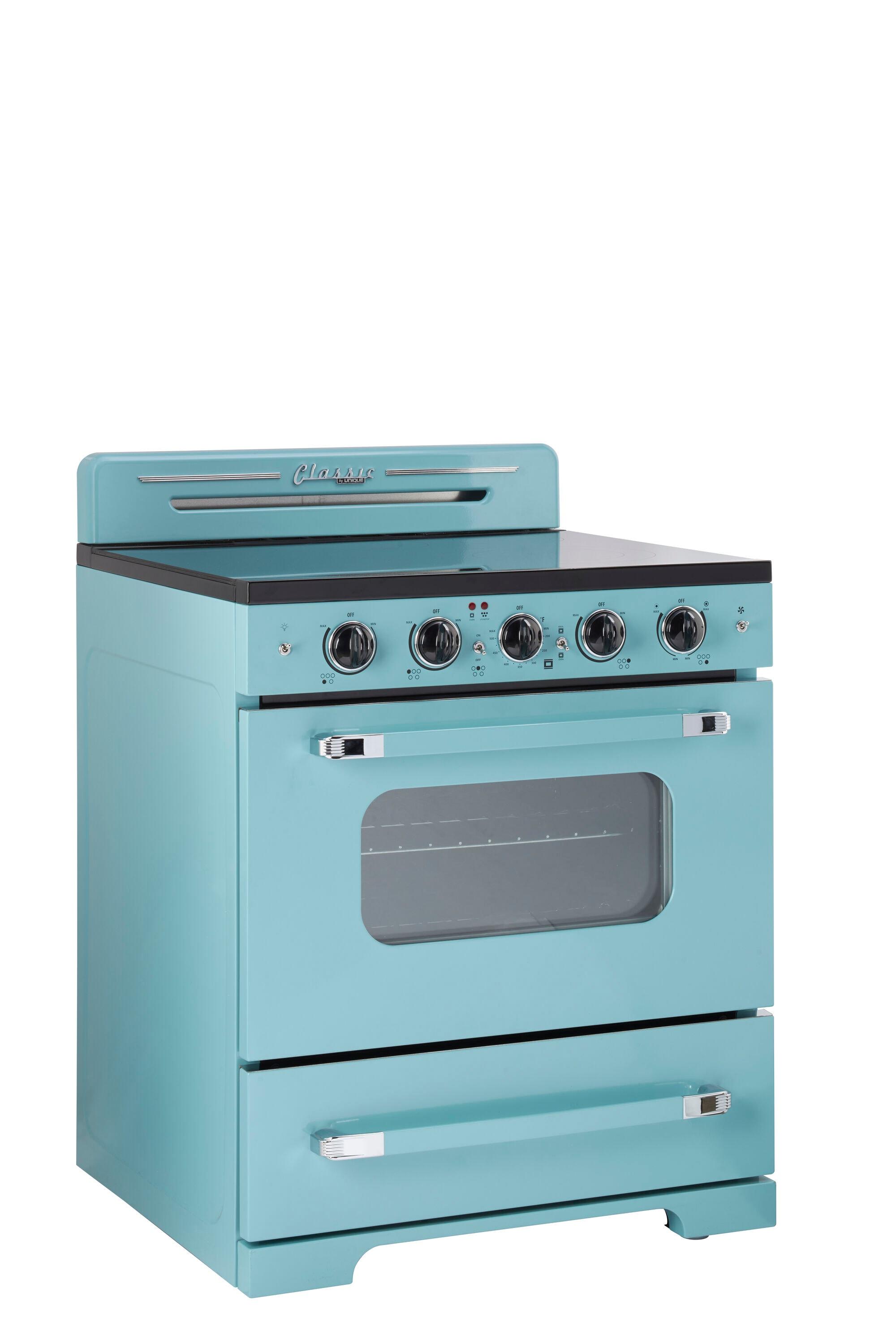 Unique Appliances Classic Retro 30" 5 Element 3.9 cu. ft. Freestanding Electric Glass Top Range with Convection Oven UGP-30CR EC T