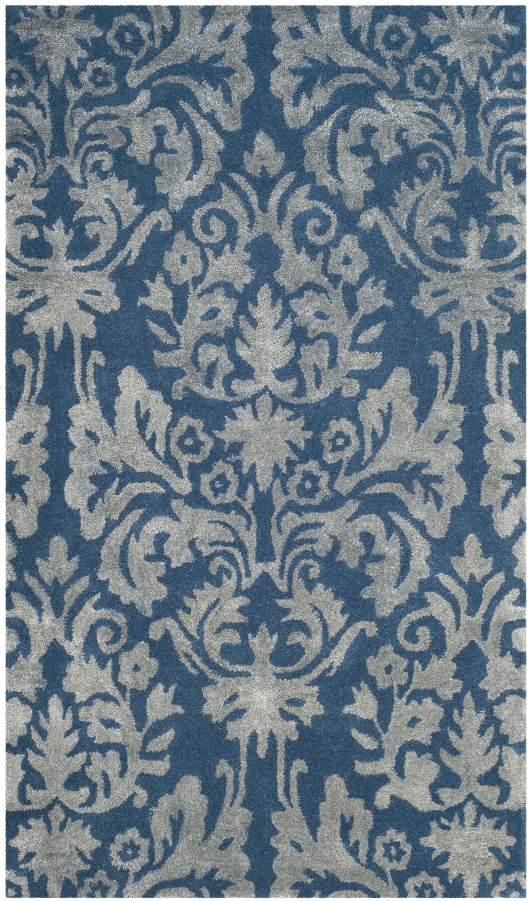 Bella BEL156 Hand Tufted Accent Rug - Navy/Grey - 3'x5' - Safavieh.