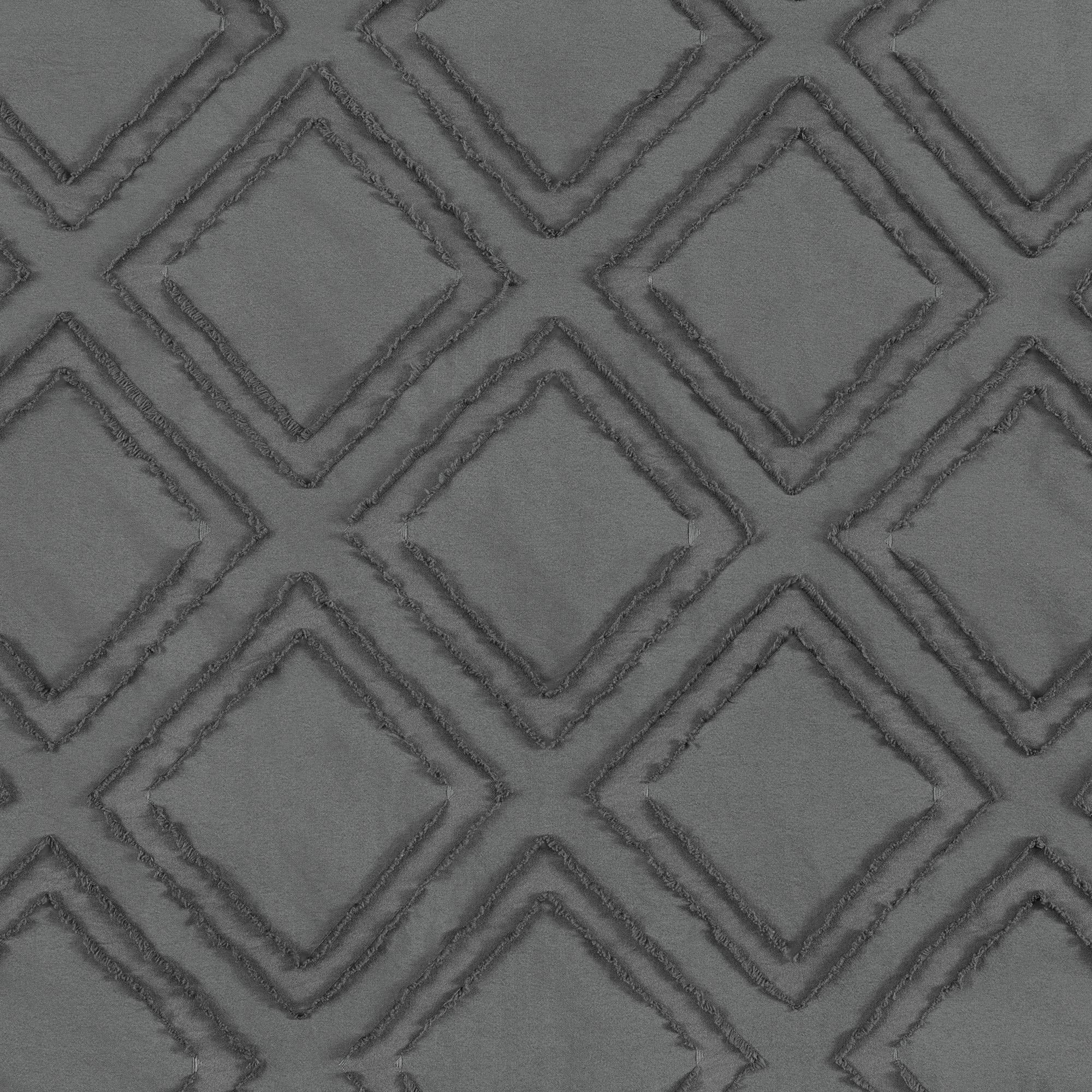 Achim Blake Geometric Diamond Rod Pocket Light Filtering Curtain Panel, Charcoal, 42" x 84"