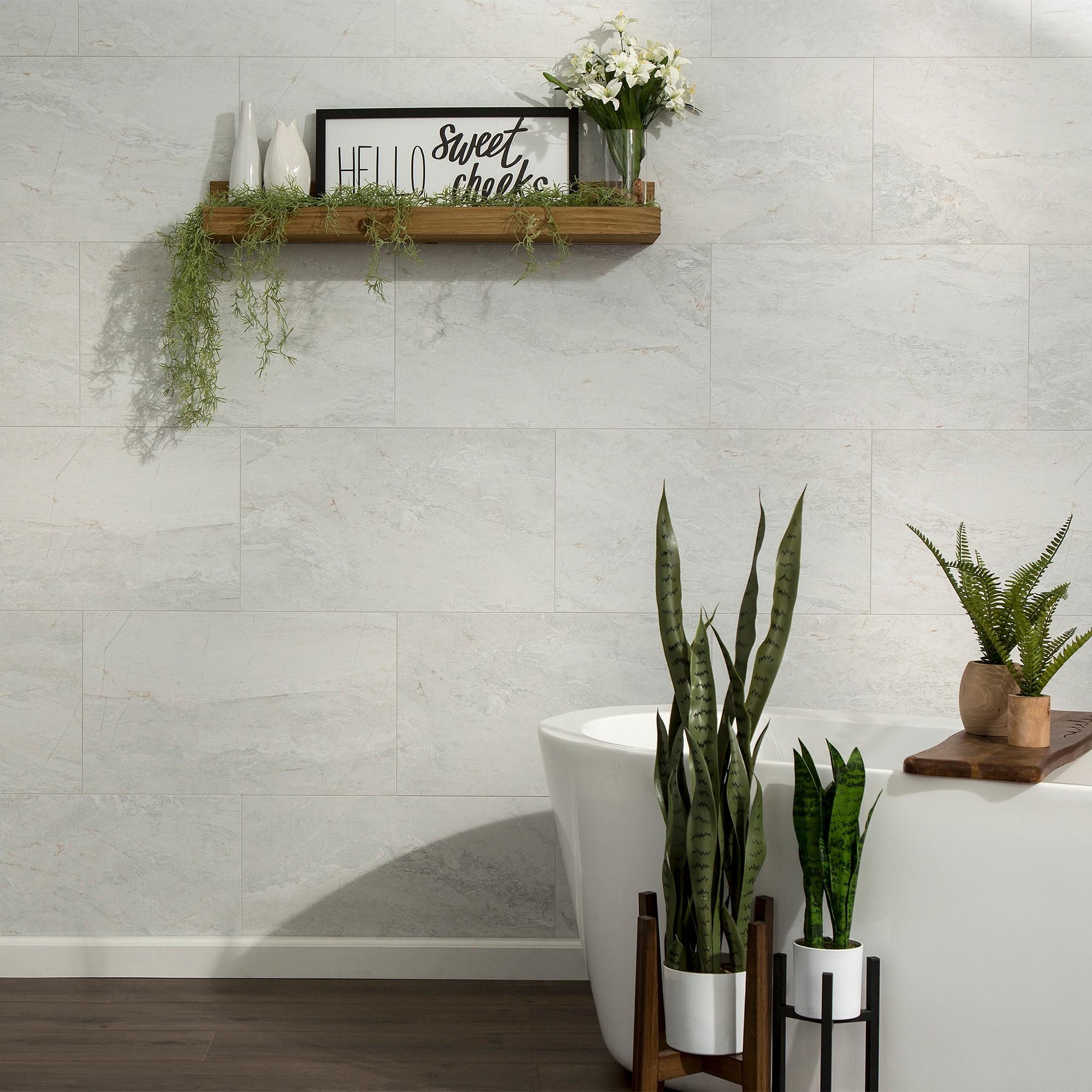 Palisade 25.6 in. x 14.8 in. Interlocking Vinyl Waterproof Wall Tiles