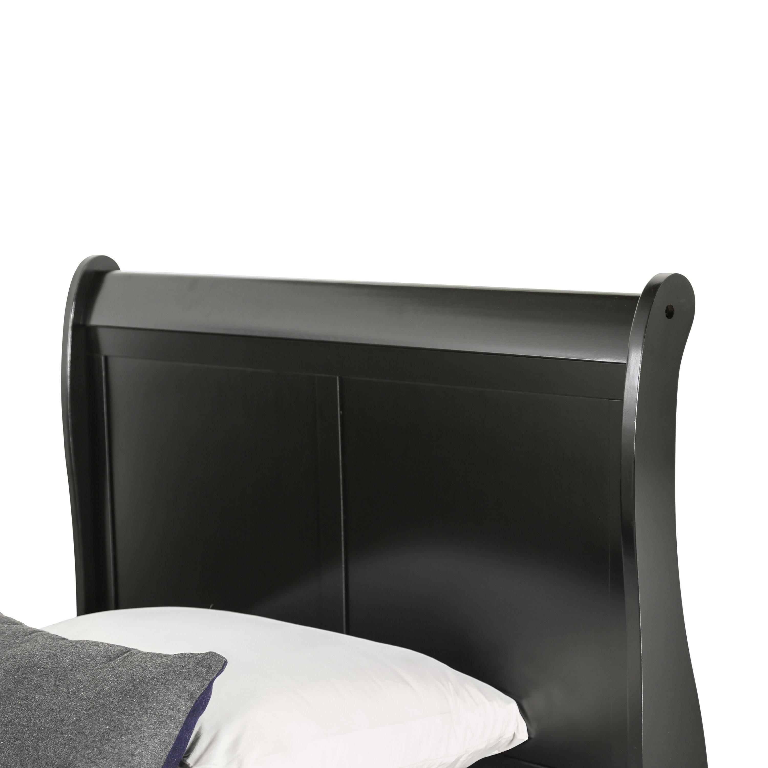 Furniture of America Toni Transitional Solid Wood Panel Twin Bed in Black
