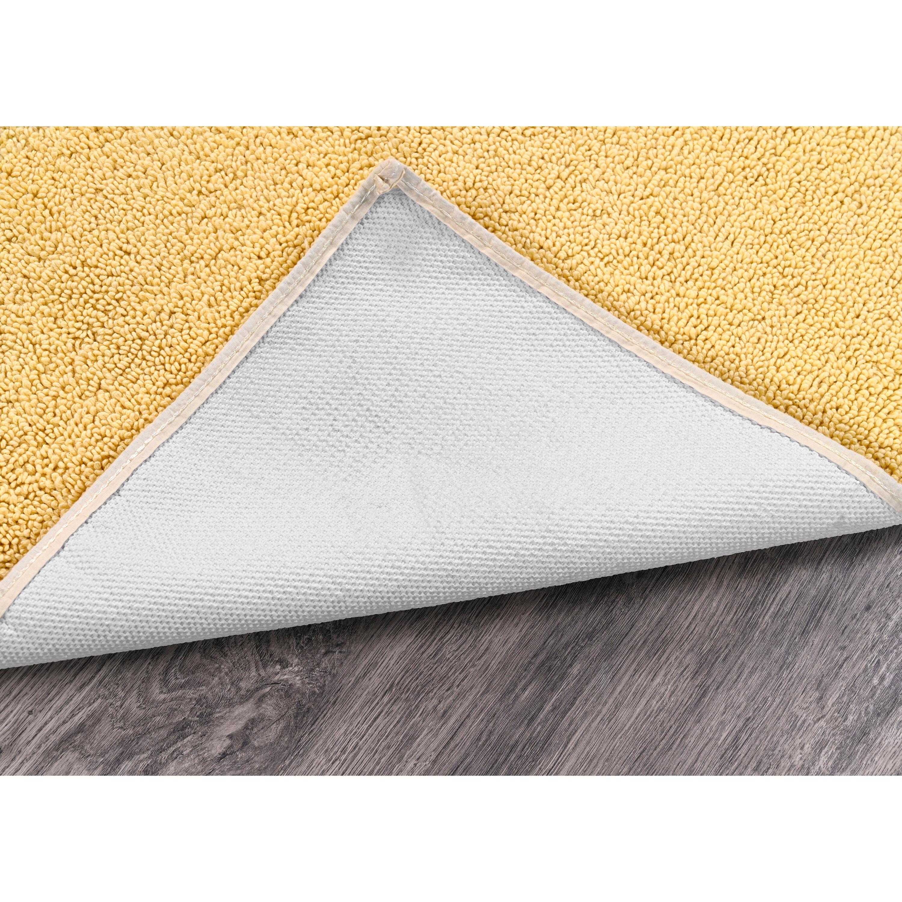 2pc Queen Cotton Washable Bath Rug Set Yellow - Garland Rug: Machine Made, Tufted, Latex Backing