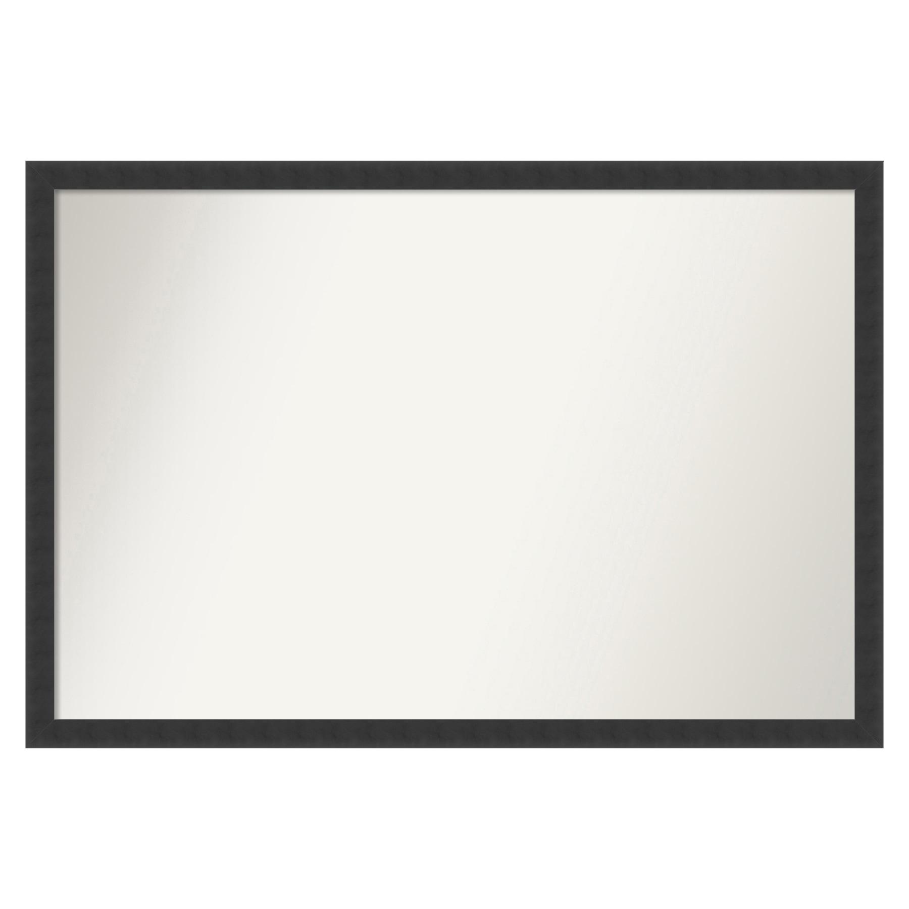 Amanti Art Mezzanotte Black Non-Beveled Wood Bathroom Wall Mirror 26 x 38 in.