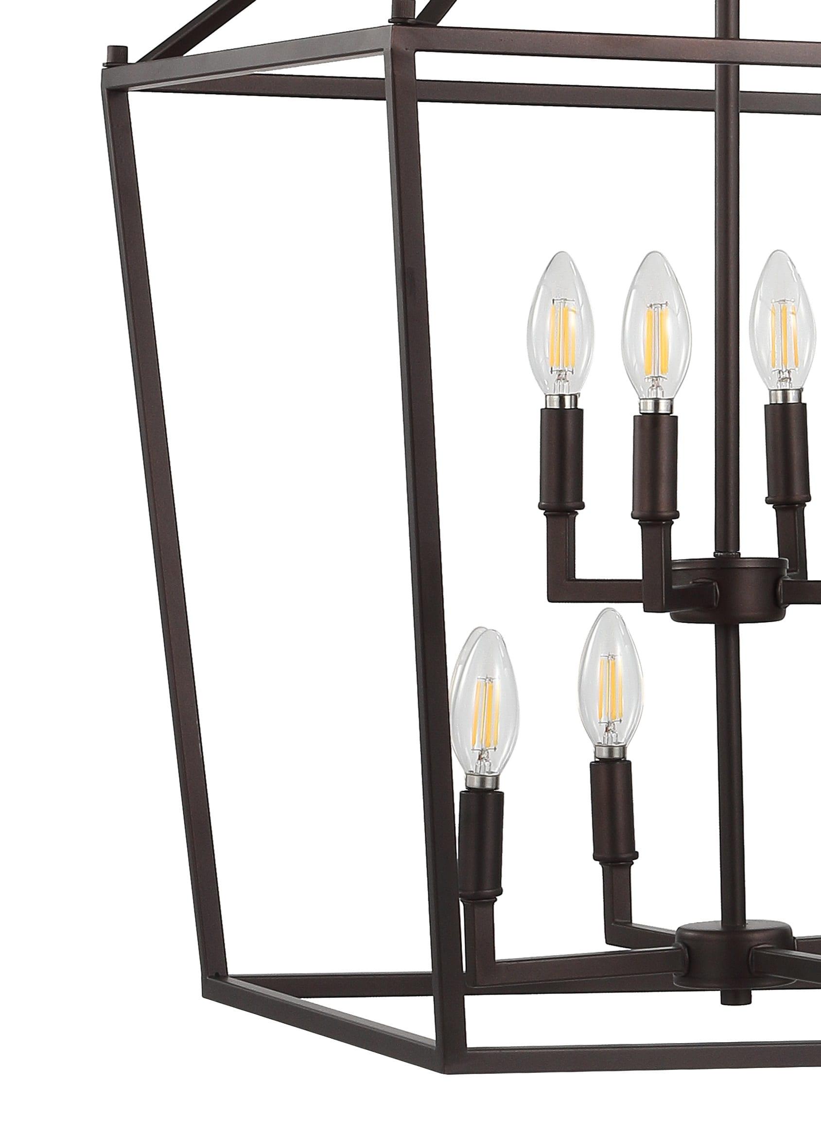 Pagoda 20" 8-Bulb Lantern Metal LED Pendant, Oil Rubbed Bronze