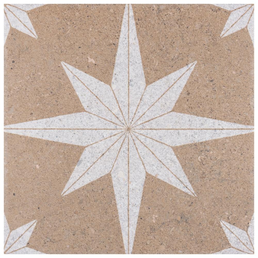 Merola Tile Compass Star 8" x 8" Porcelain Stone Look Wall & Floor Tile