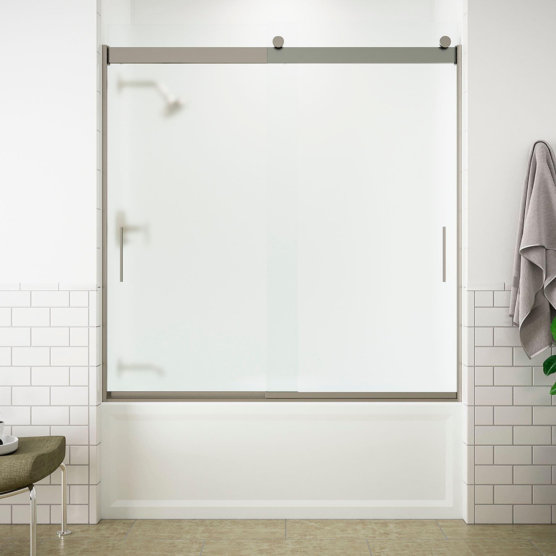 Levity 59.62" x 62" Bypass Bath Door with CleanCoat® Technology