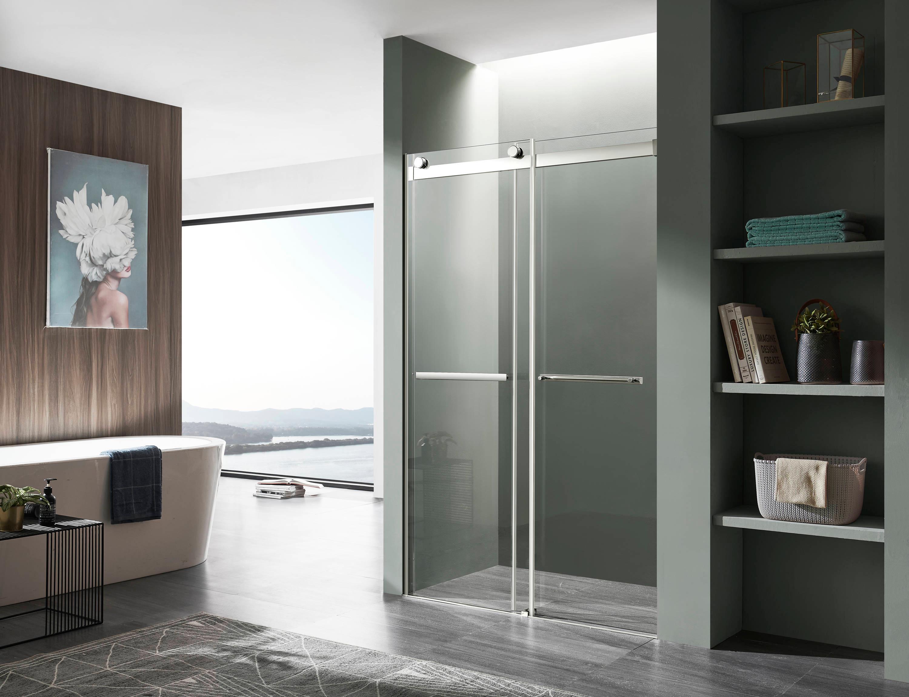Kahn 60" W x 76" H Double Sliding Frameless Shower Door
