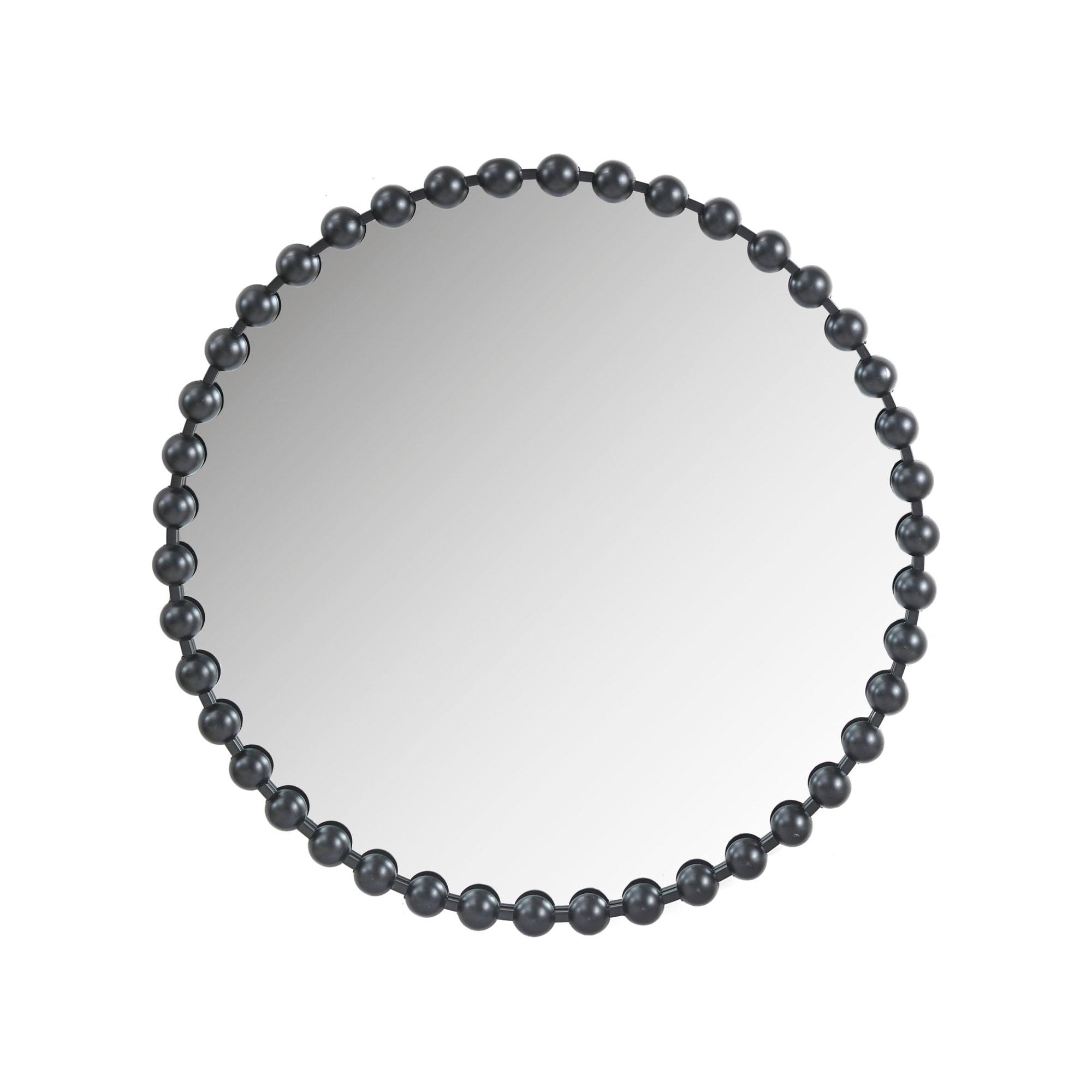 Marlowe Beaded Round Metal Wall Mirror