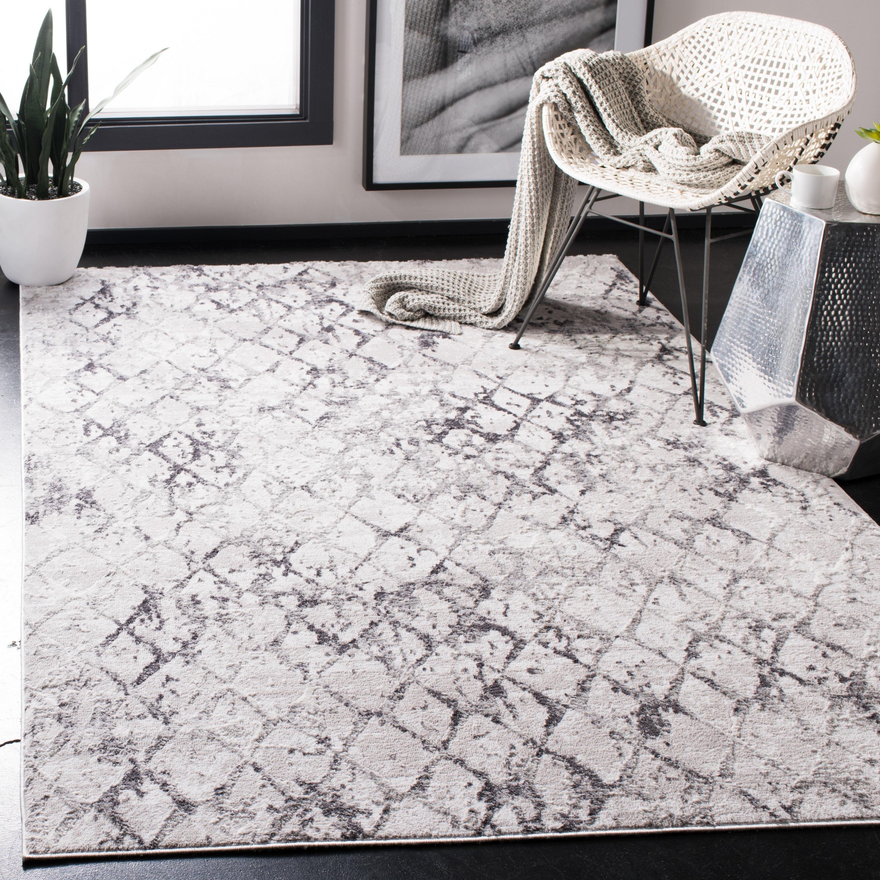 Amelia ALA783 Power Loomed Area Rug  - Grey/Light Grey - 5'3"x7'6" - Safavieh.