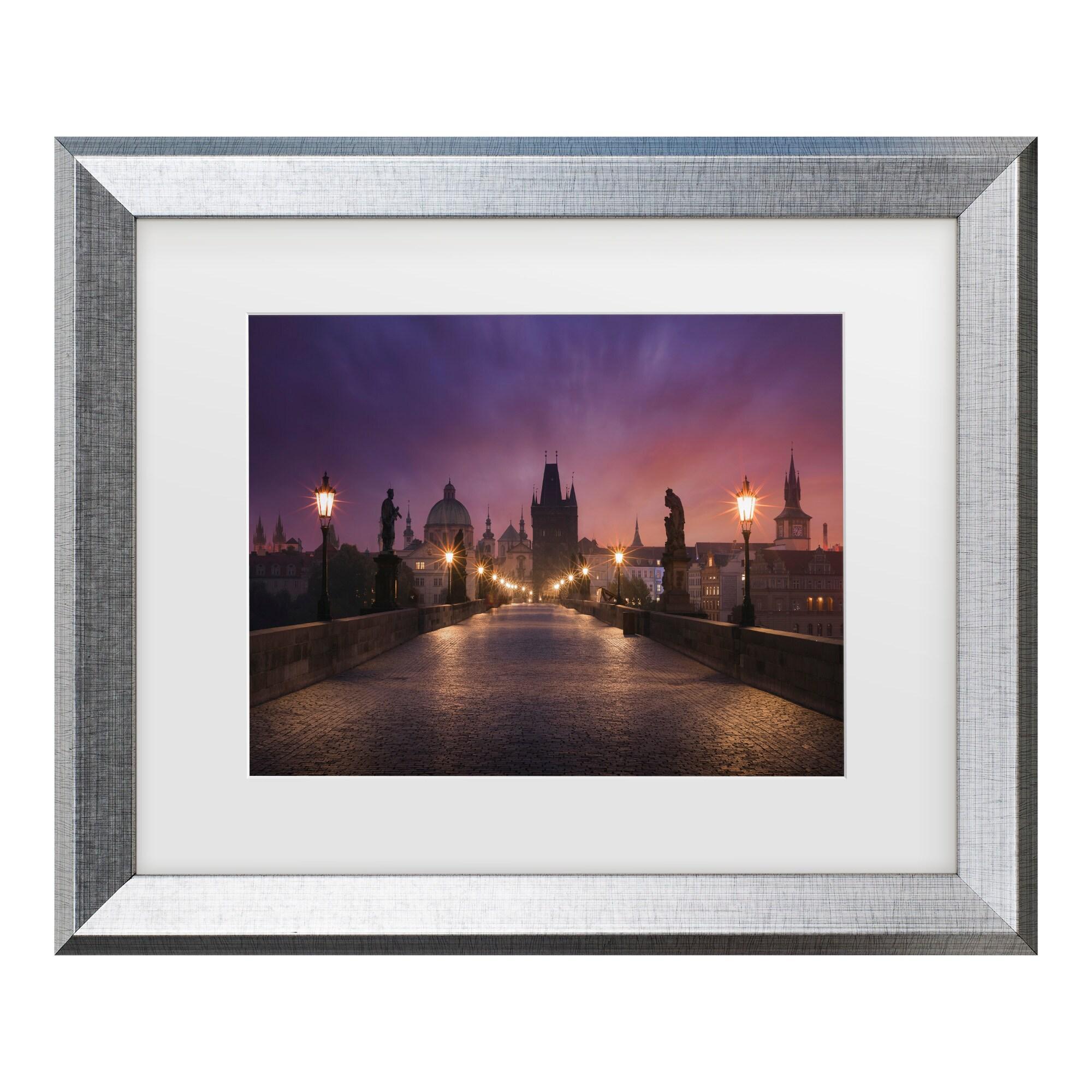 Trademark Fine Art - Inigo Cia Saint Charles Bridge, Prague Matted Framed Art - 16x20