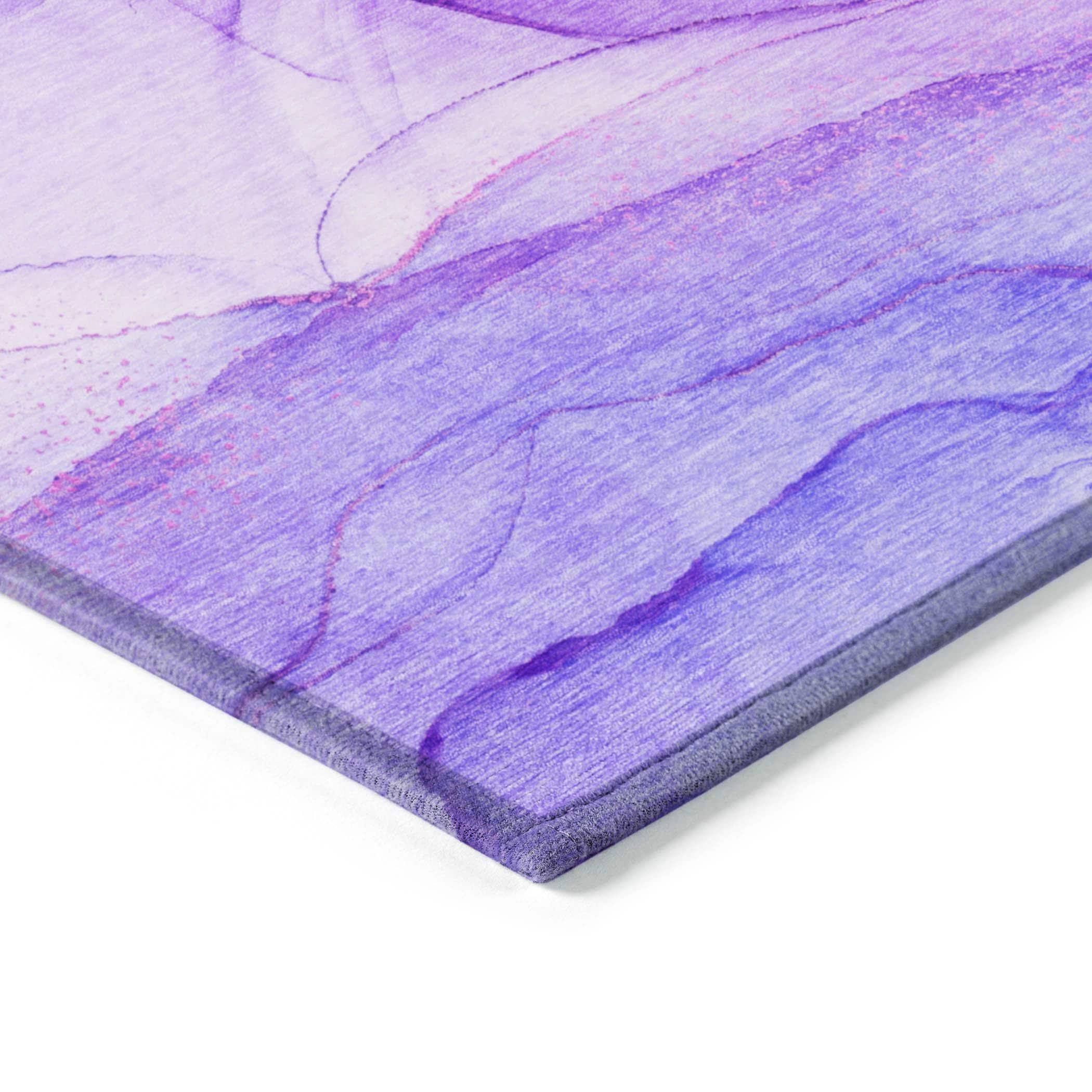 Addison Rugs Chantille Indoor/Outdoor Transitional Watercolors Purple Washable Rectangle Rug, 3' x 5'