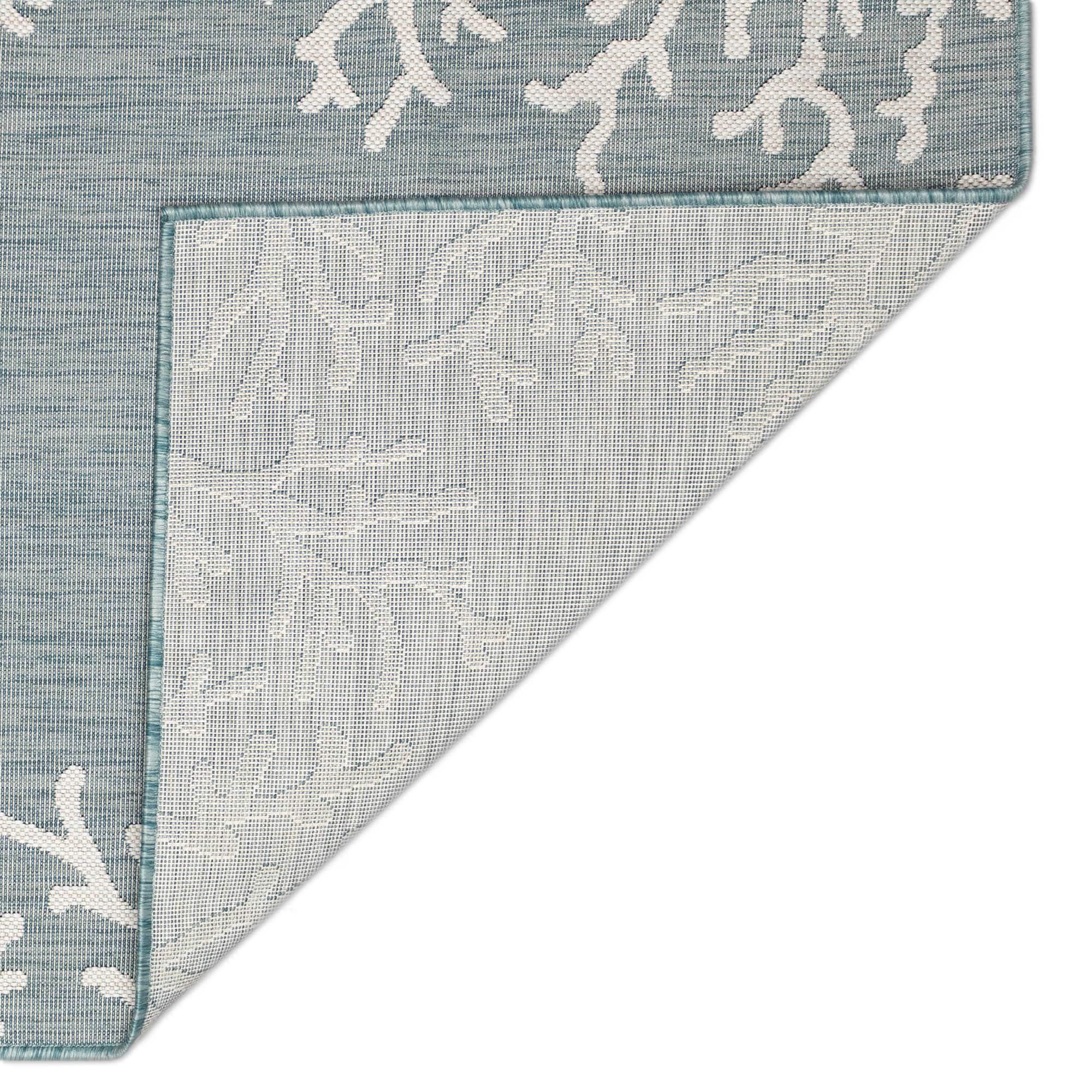 Liora Manne Carmel Coral Border Indoor/Outdoor Rug Aqua 3'3" x 4'11"