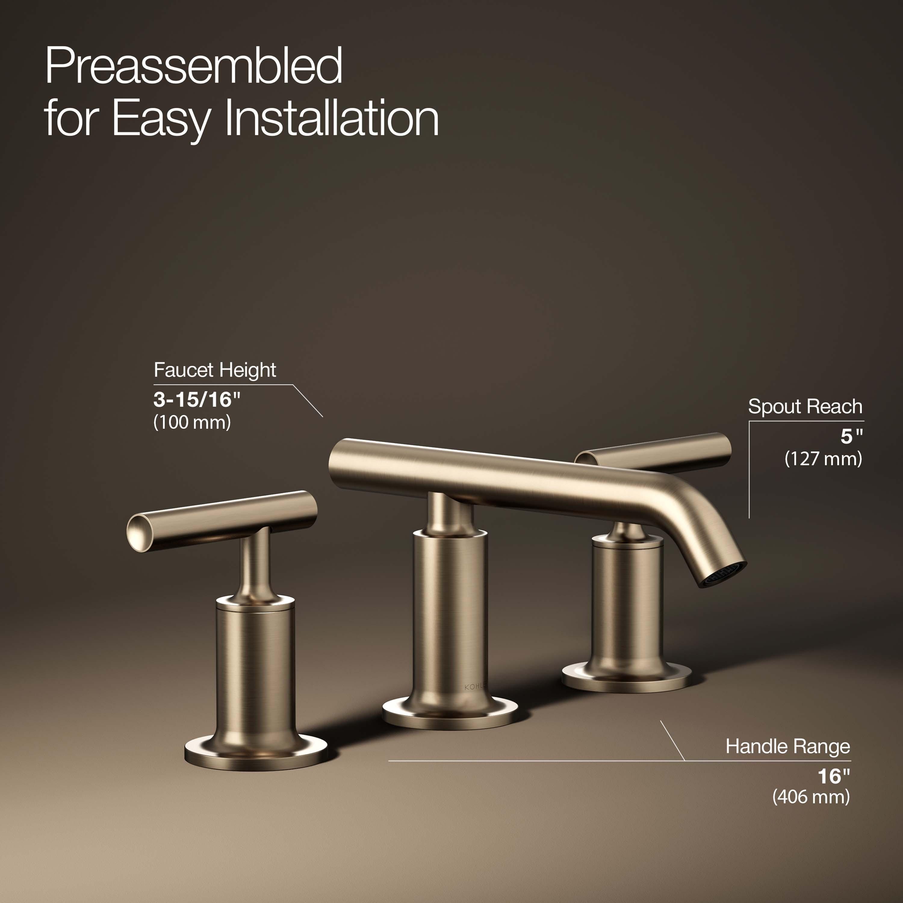 Purist® Widespread Bathroom Faucet with Drain Assembly