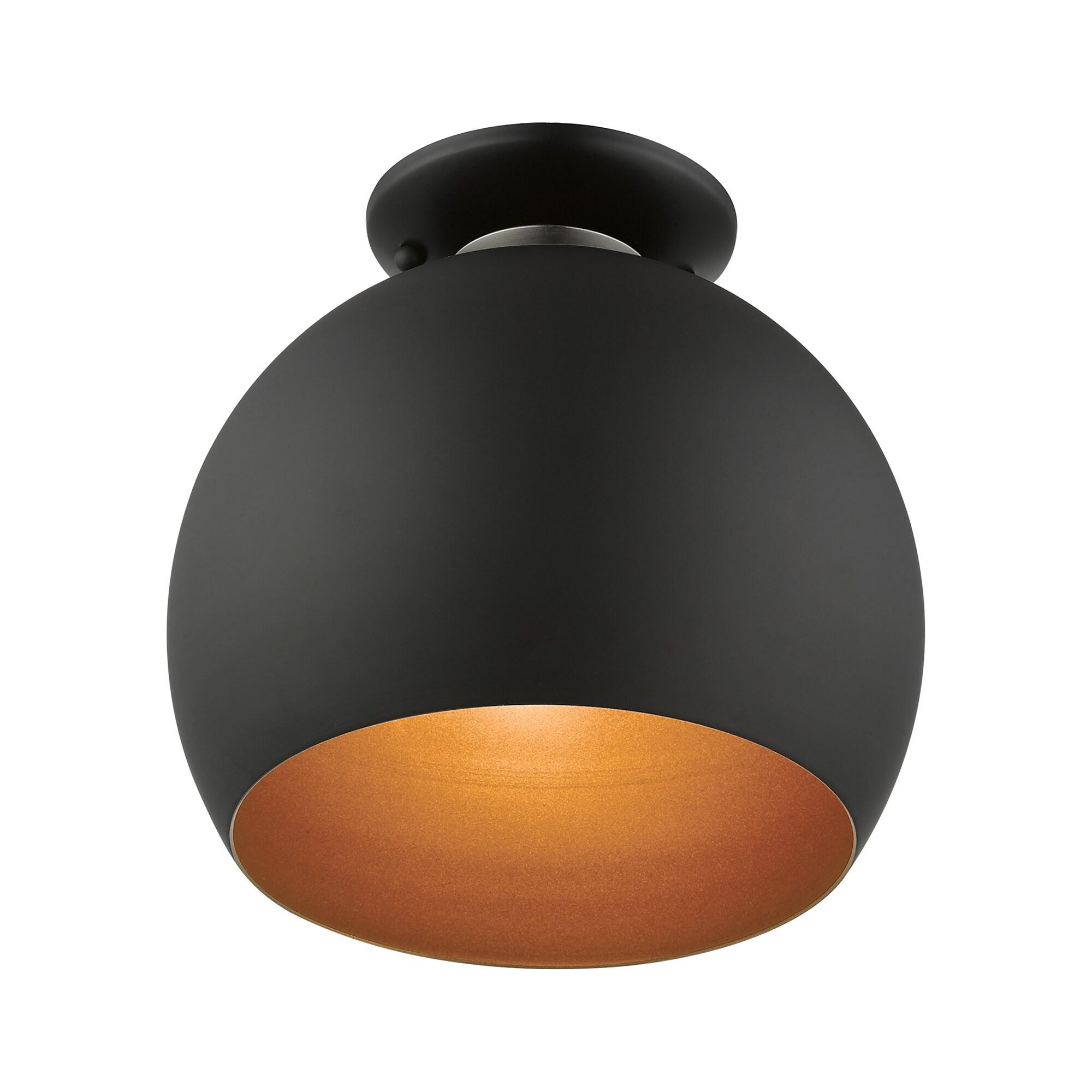 Livex Lighting Piedmont 1 - Light Semi-Flush Mount in  Black/Brushed Nickel