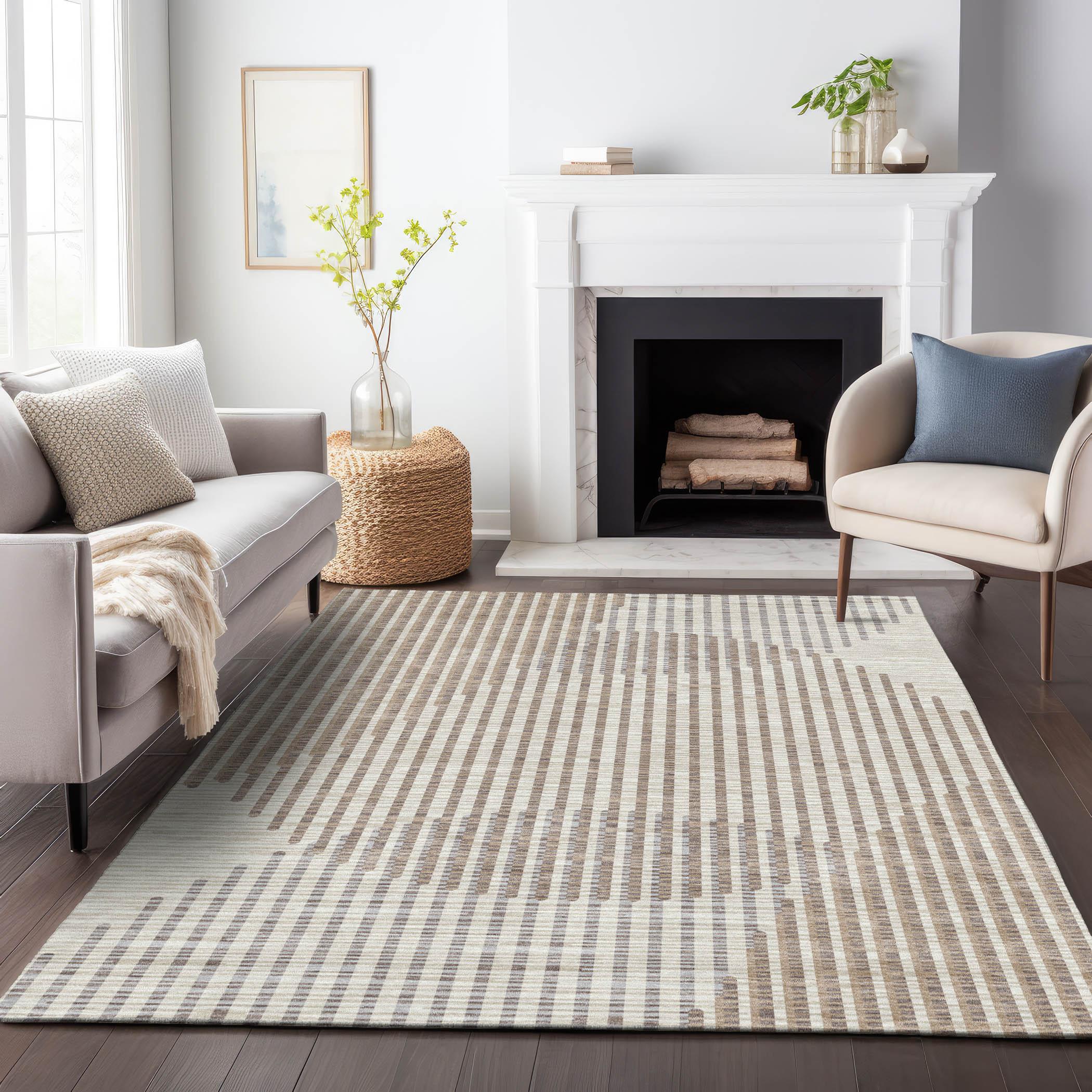 Machine Washable Indoor/Outdoor Chayden ACN1001 Beige