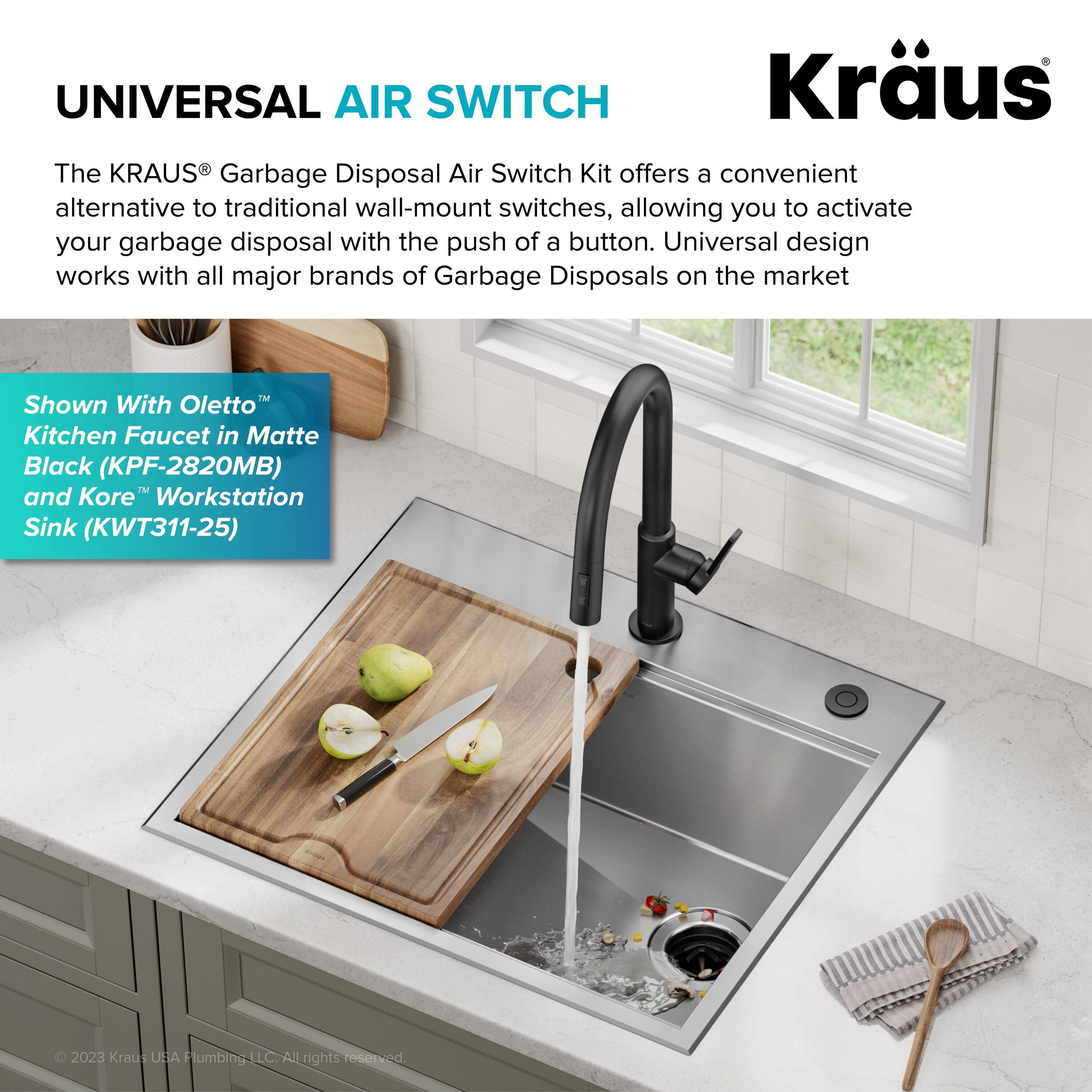 Kraus WasteGuard Stainless Steel Air Switch