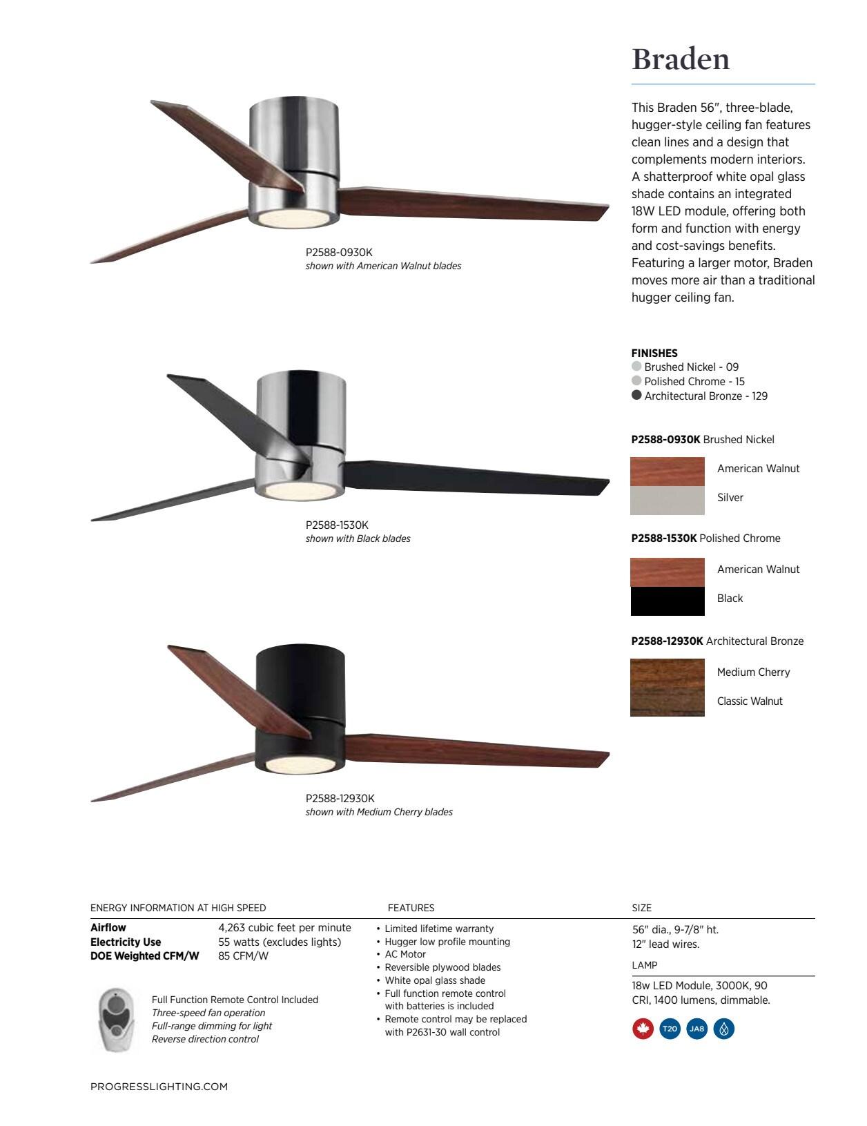 Goren 56'' 3 Blade Ceiling Fan with LED Light Kit